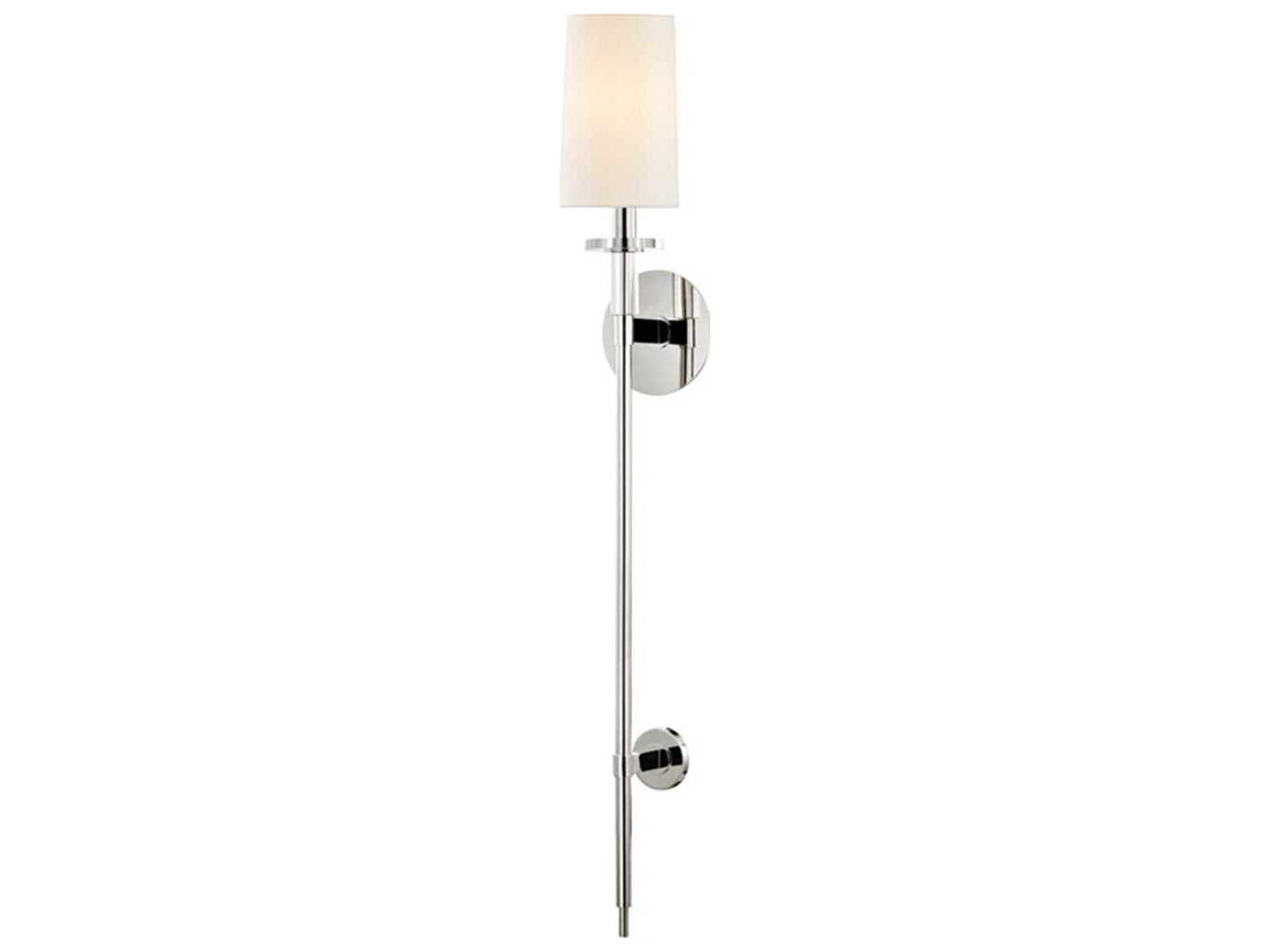 Hudson Valley Amherst 1-Light Polished Nickel White Glass Wall Sconce