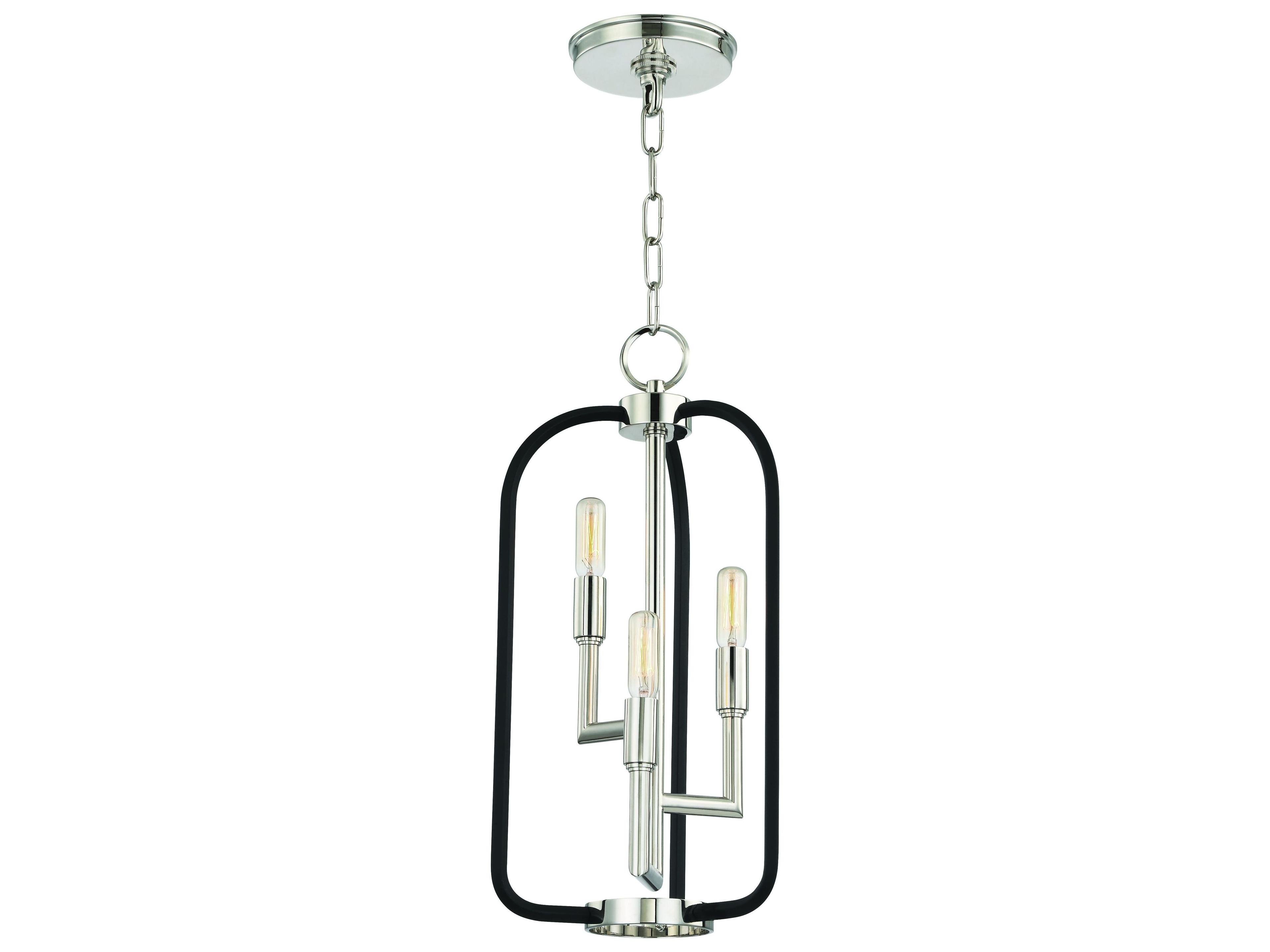 Hudson Valley Angler 3-Light Polished Nickel Black Candelabra Chandelier