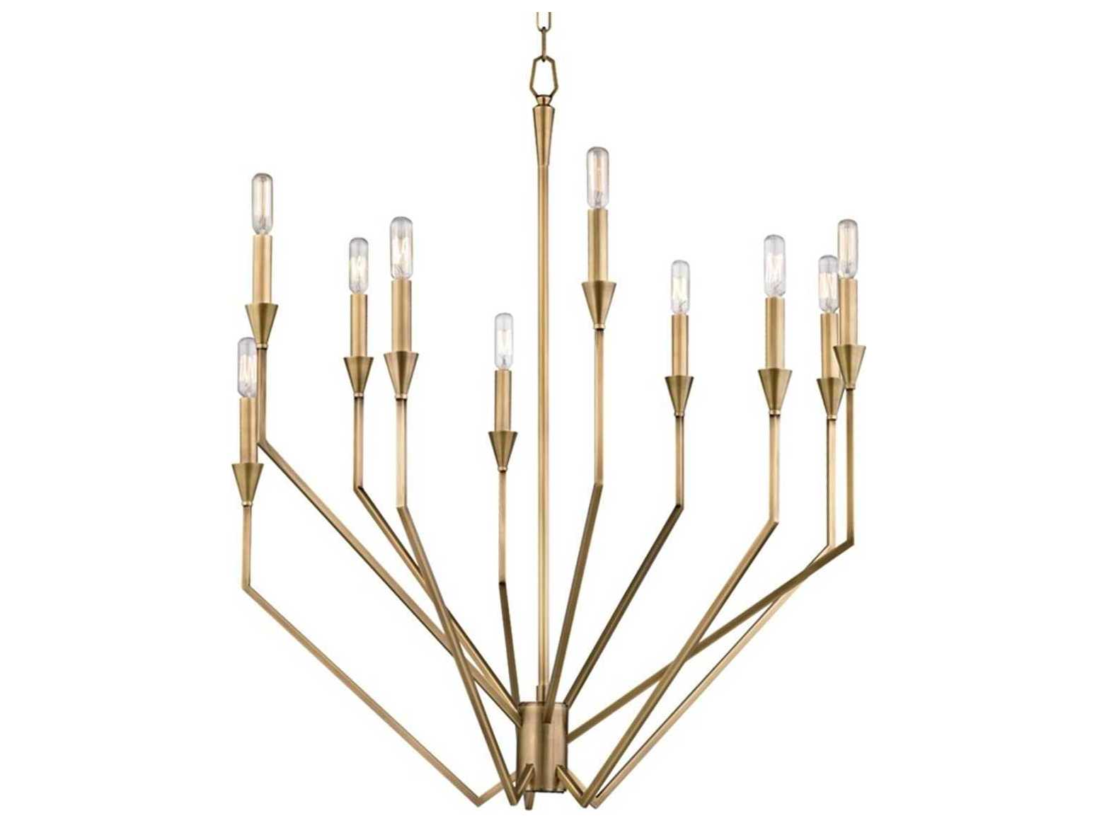 Hudson Valley Archie 10-Light Aged Brass Candelabra Chandelier