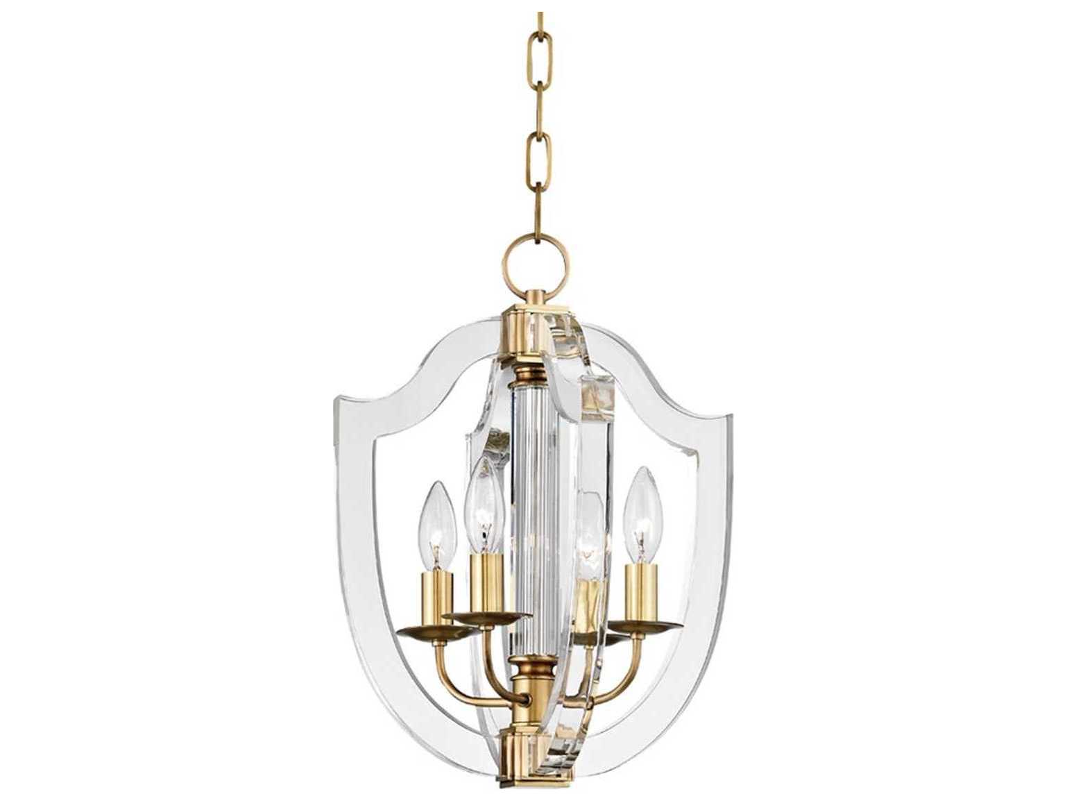 Hudson Valley Arietta 4-Light Aged Brass Clear Glass Candelabra Chandelier