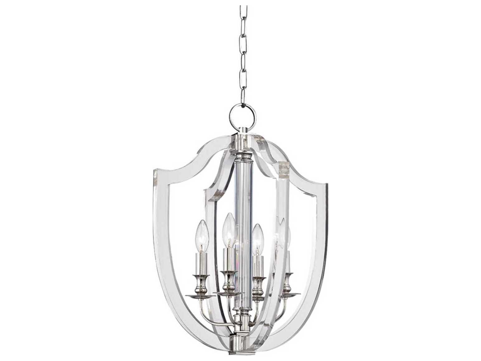 Hudson Valley Arietta 4-Light Polished Nickel Clear Glass Candelabra Chandelier