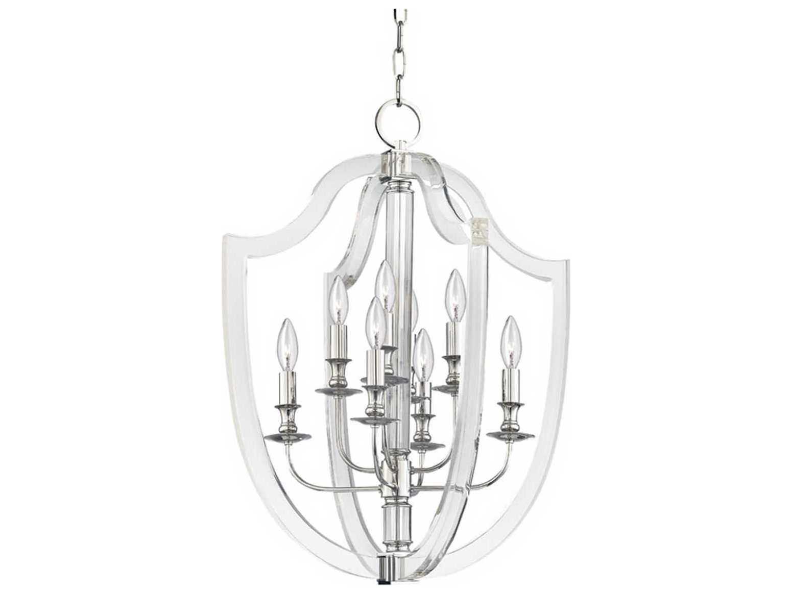 Hudson Valley Arietta 8-Light Polished Nickel Clear Glass Candelabra Chandelier