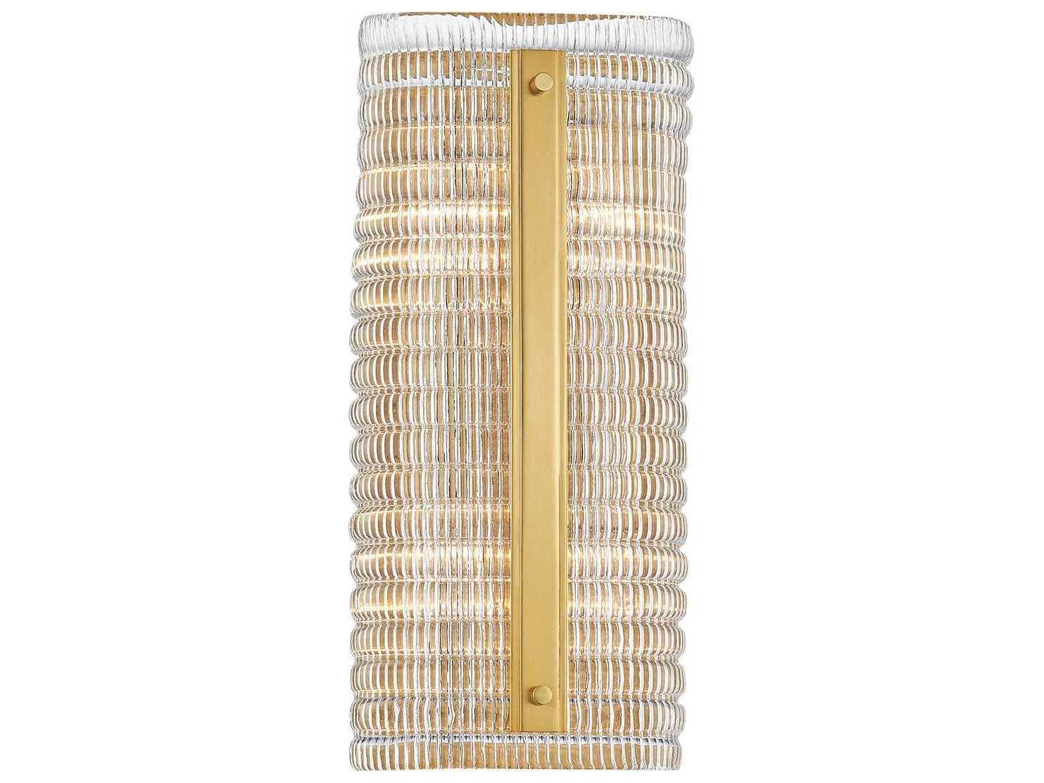 Hudson Valley Athens 4-Light Aged Brass Glass Wall Sconce