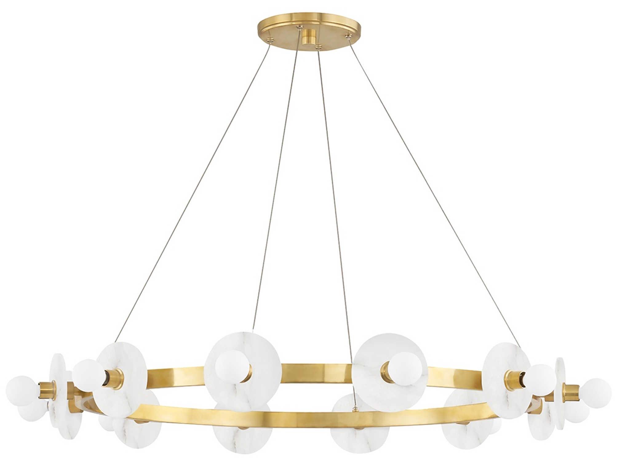 Hudson Valley Austen 12-Light Aged Brass Candelabra Geometric Round Chandelier