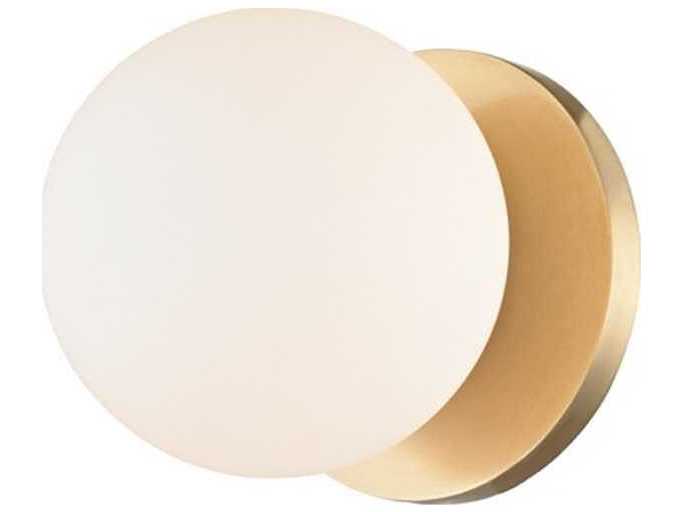 Hudson Valley Baird 1-Light Aged Brass Off White Glass LED Wall Sconce