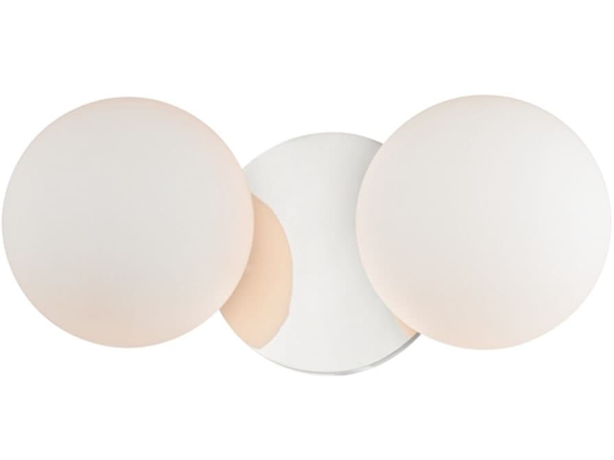 Hudson Valley Baird 2-Light Polished Chrome Off White Glass LED Vanity Light