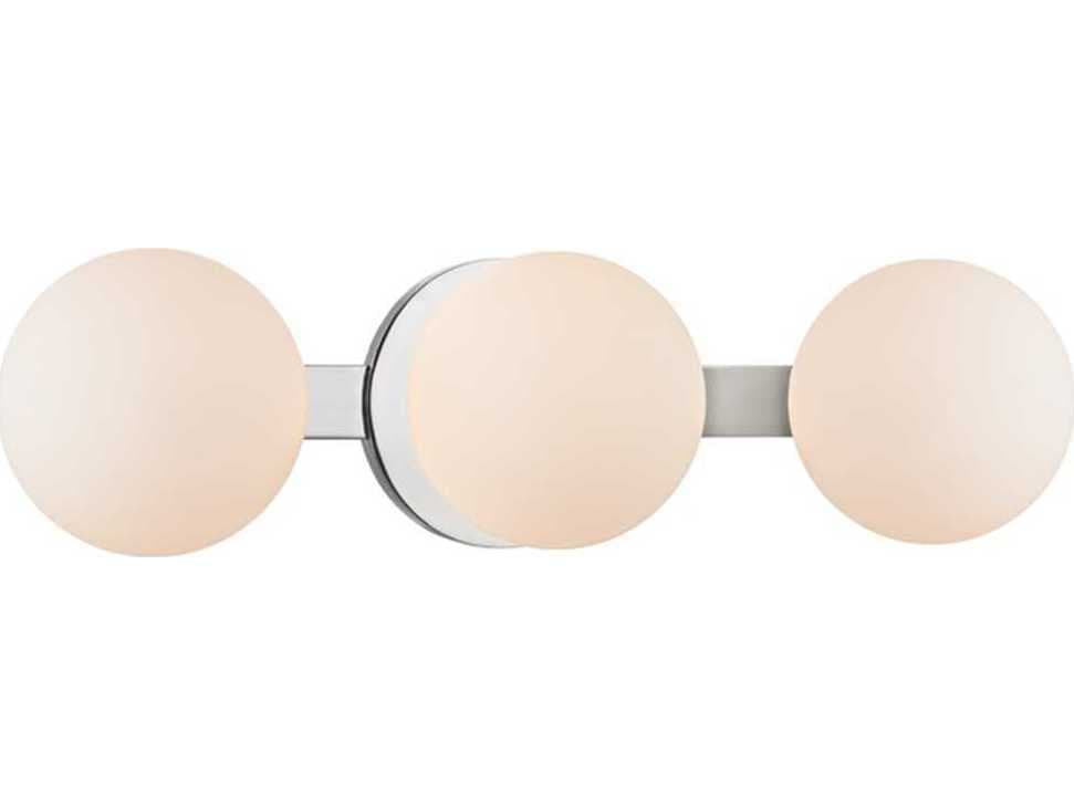 Hudson Valley Baird 3-Light Polished Chrome Off White Glass LED Vanity Light