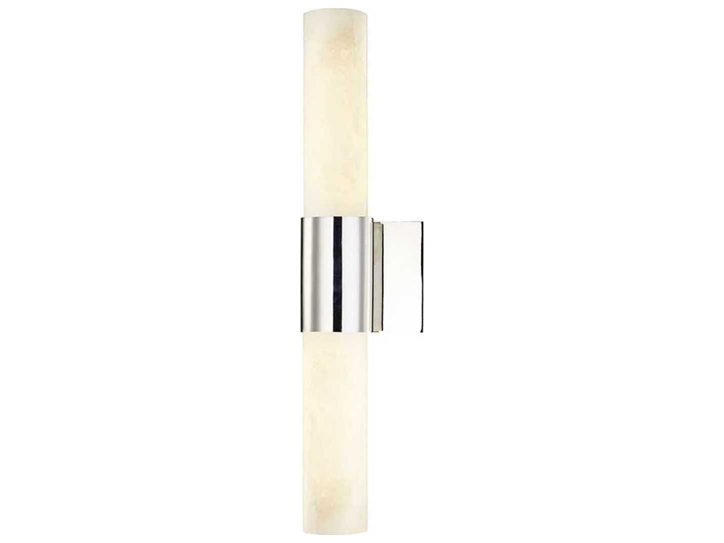 Hudson Valley Barkley 2-Light Polished Nickel Off White LED Wall Sconce