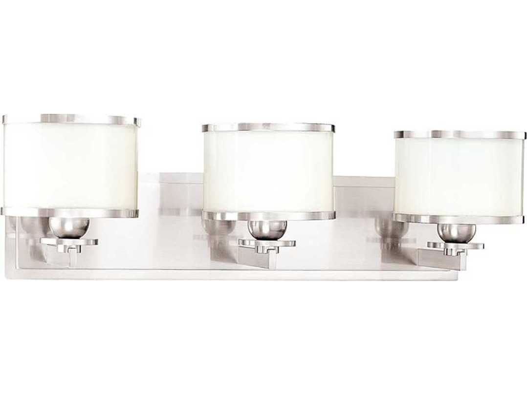 Hudson Valley Basking Ridge 3-Light Polished Nickel Off White Glass Vanity Light