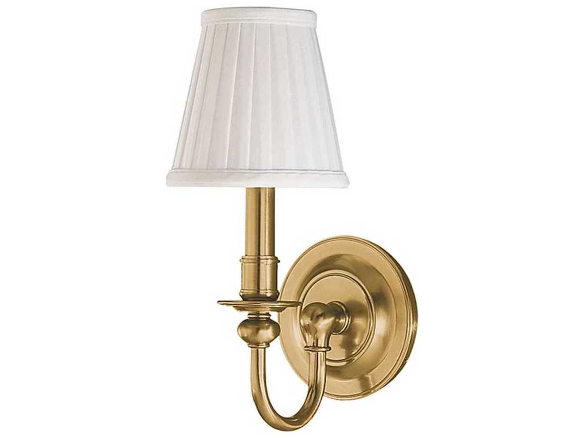 Hudson Valley Beekman 1-Light Aged Brass Off White Wall Sconce