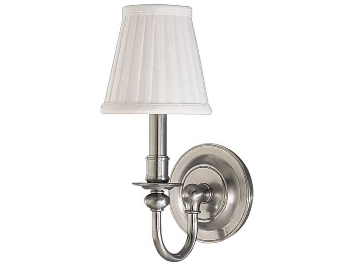 Hudson Valley Beekman 1-Light Satin Nickel Off White Wall Sconce