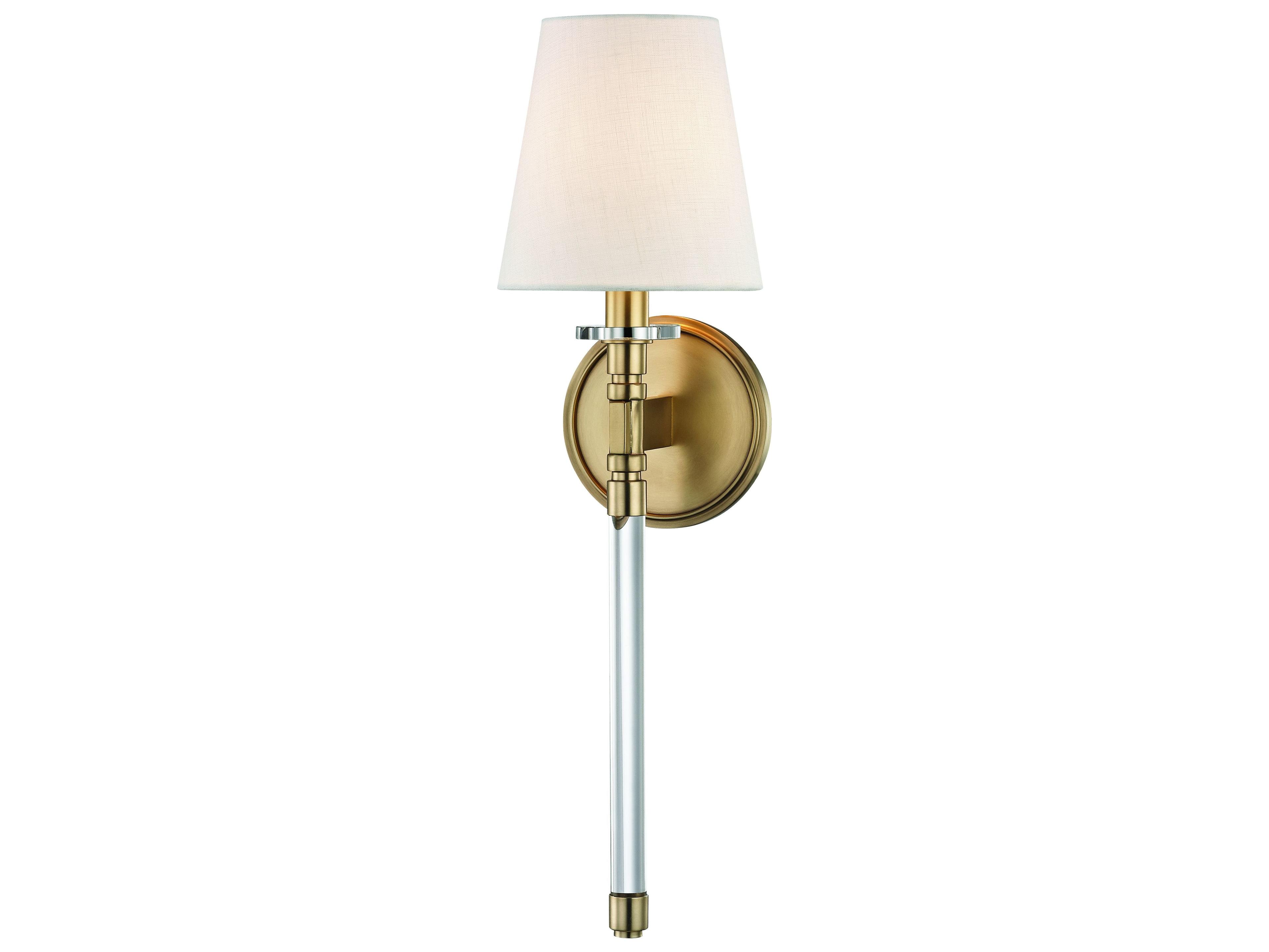 Hudson Valley Blixen 1-Light Aged Brass Off White Crystal Wall Sconce