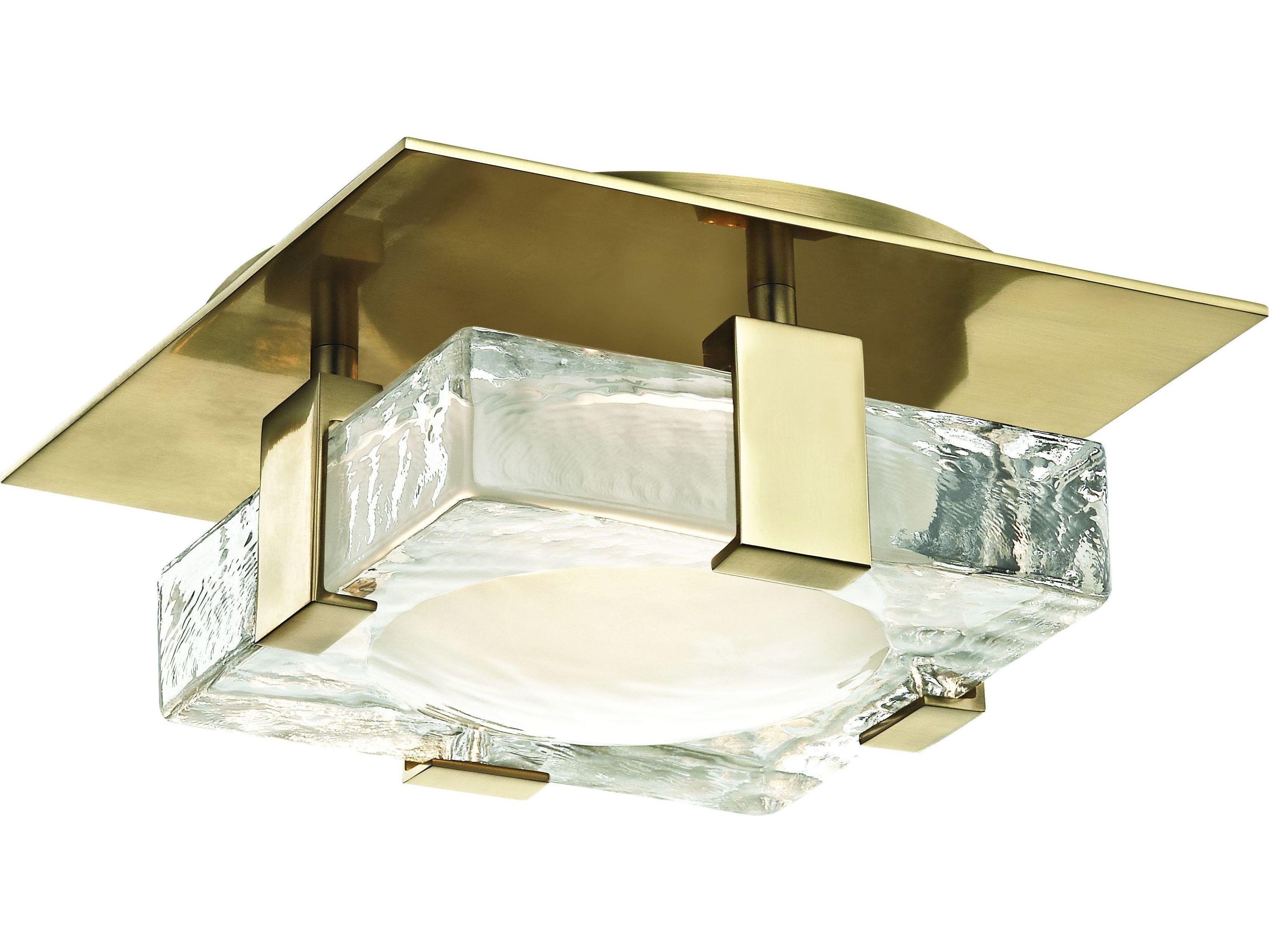 Hudson Valley Bourne 1-Light Aged Brass Glass LED Wall Sconce