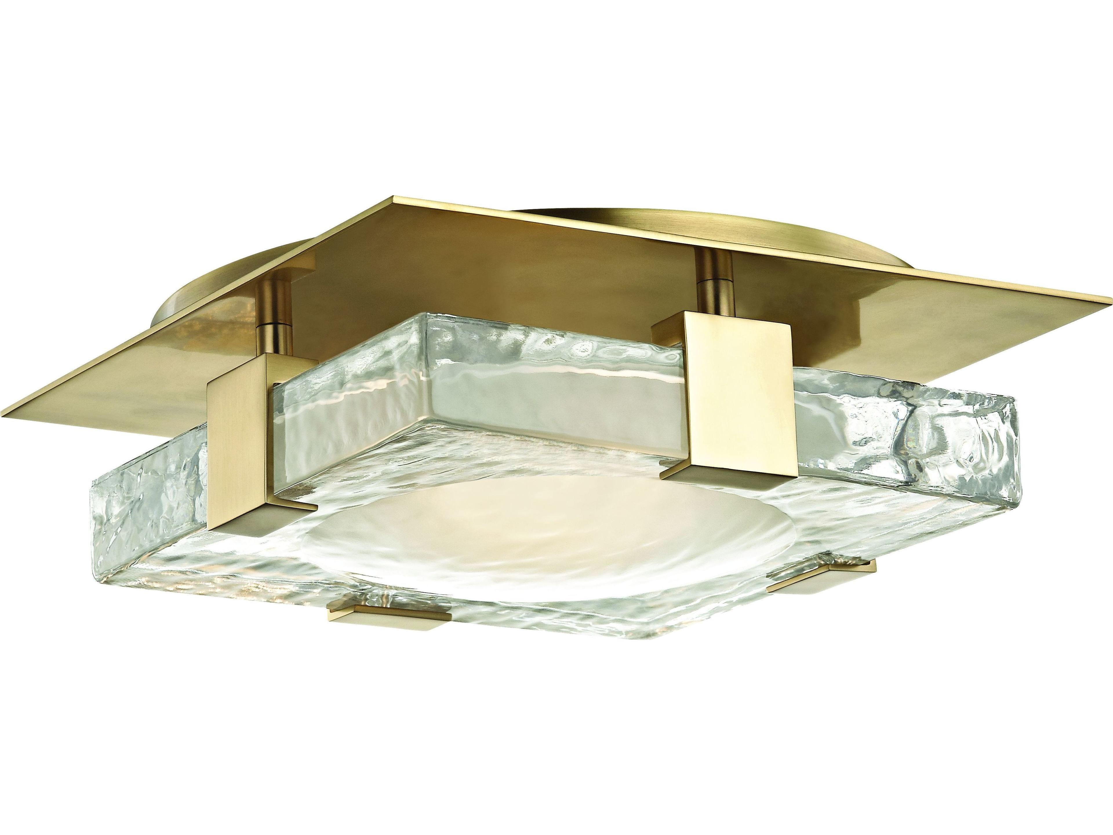 Hudson Valley Bourne 1-Light Aged Brass Glass LED Wall Sconce