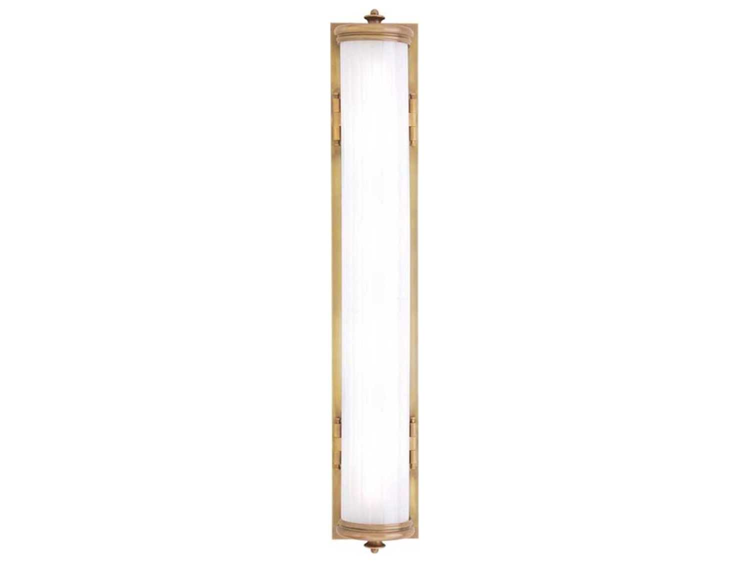 Hudson Valley Bristol 4-Light Aged Brass Off White Glass Vanity Light