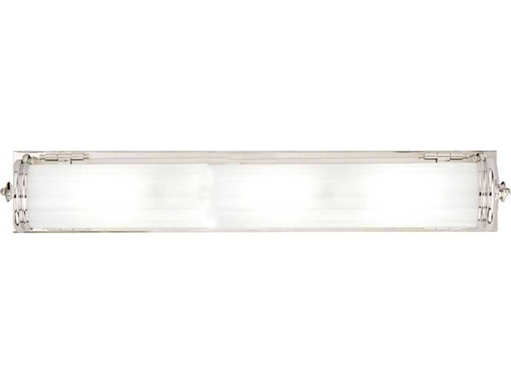 Hudson Valley Bristol 4-Light Polished Nickel Off White Glass Vanity Light