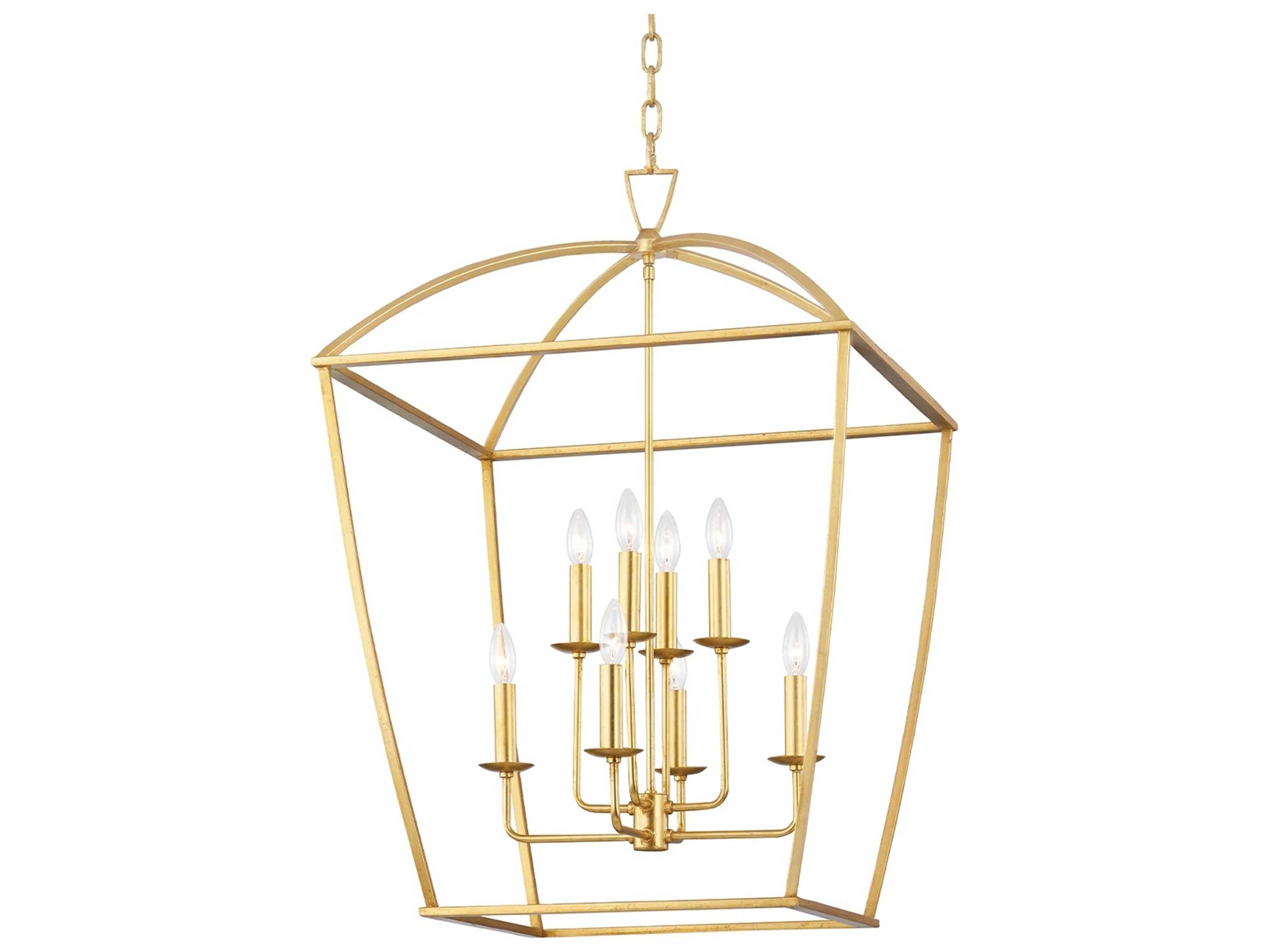 Hudson Valley Bryant 8-Light Gold Leaf Candelabra Tiered Chandelier
