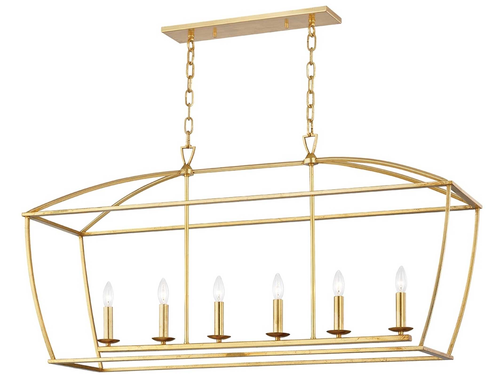 Hudson Valley Bryant 6-Light Gold Leaf Island Pendant