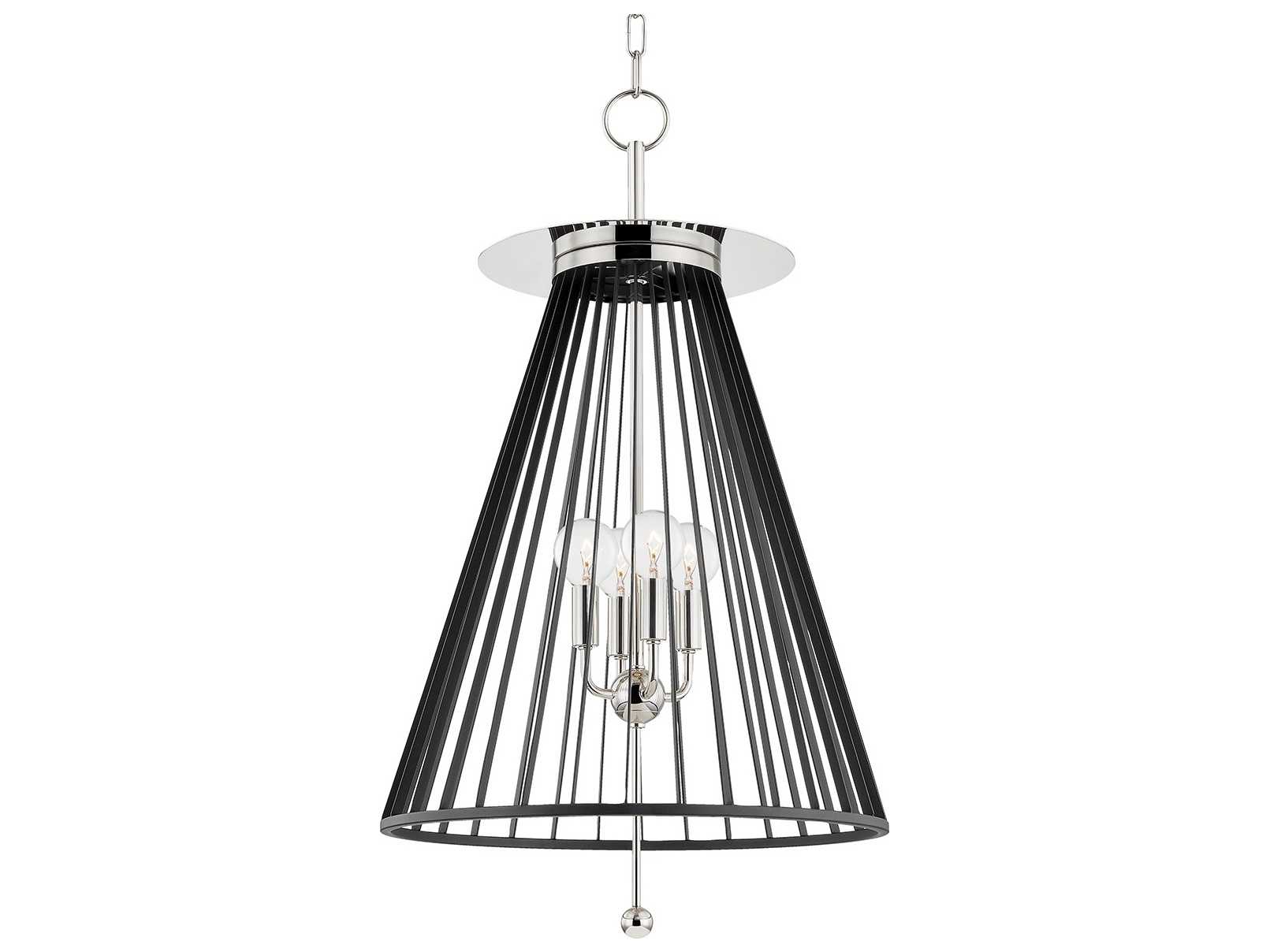 Hudson Valley Cagney 4-Light Polished Nickel Black Candelabra Chandelier