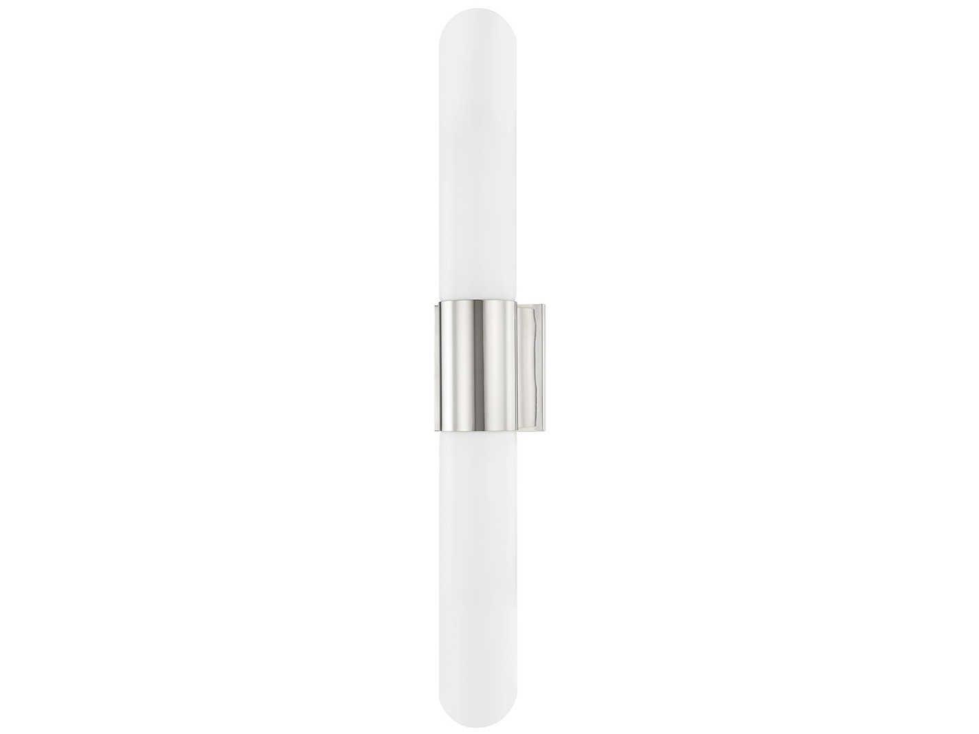 Hudson Valley Carlin 2-Light Polished Nickel Glass LED Wall Sconce