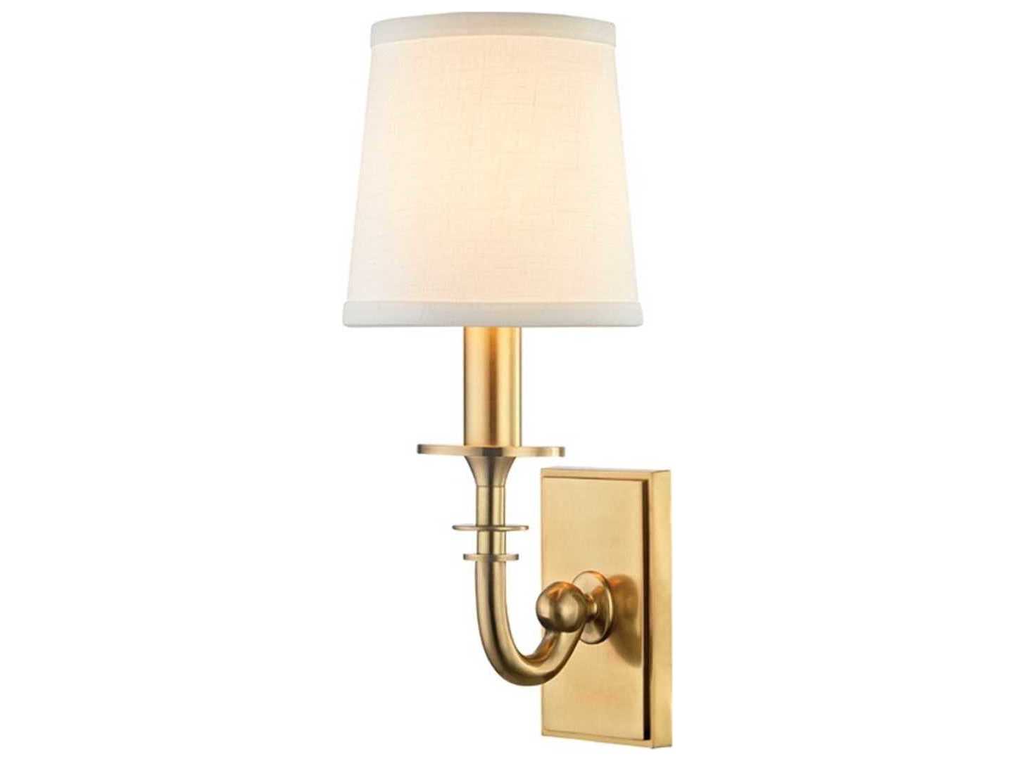 Hudson Valley Carroll 1-Light Aged Brass White Wall Sconce