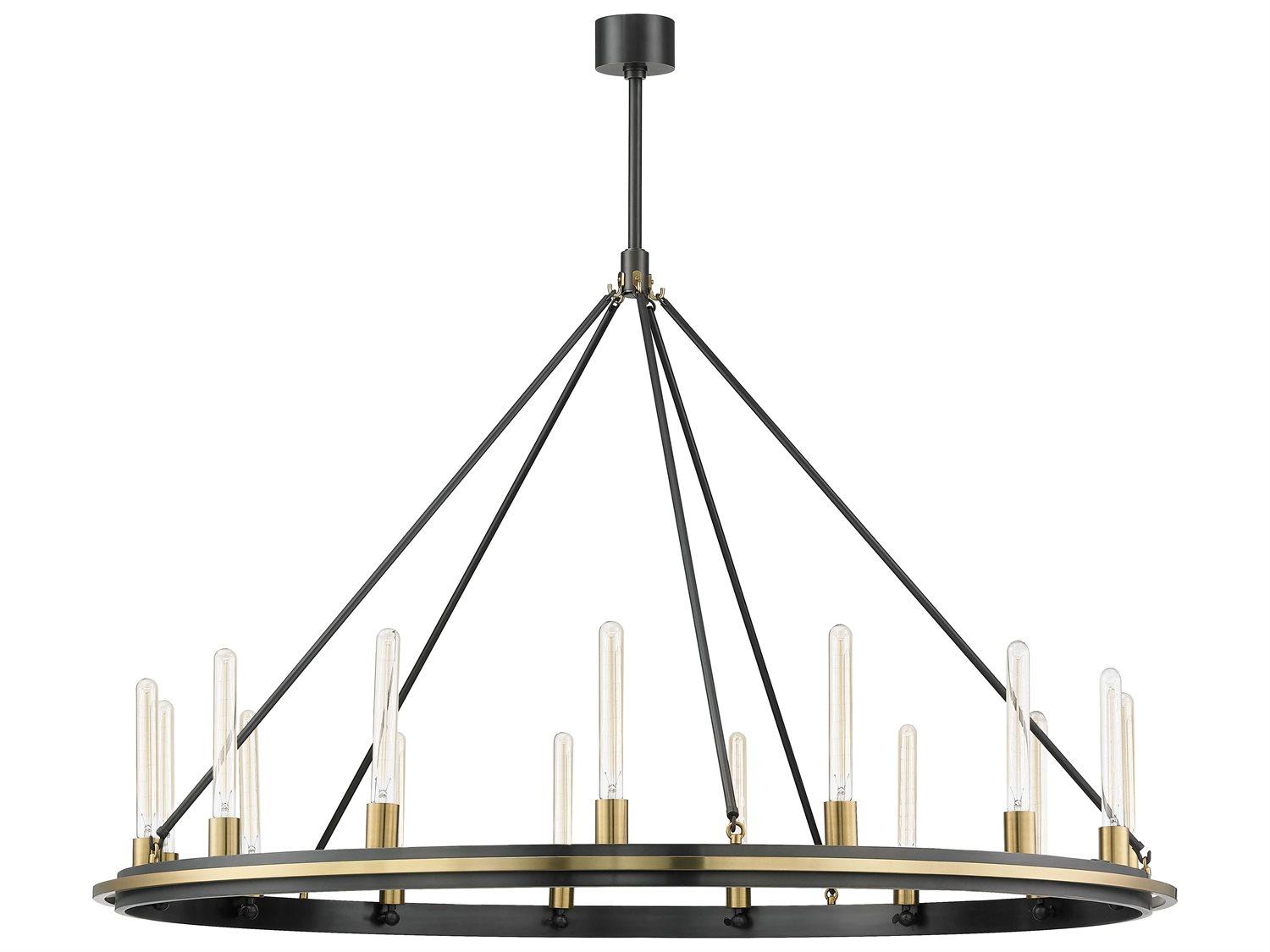 Hudson Valley Chambers 15-Light Aged Old Bronze Round Chandelier
