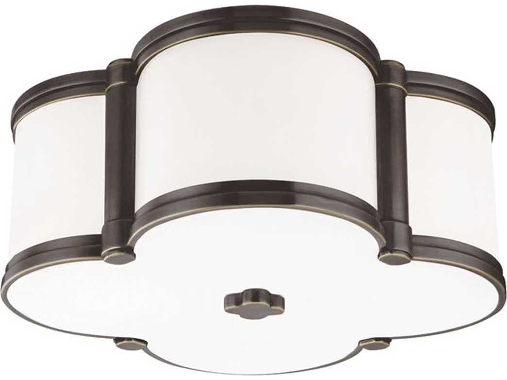 Hudson Valley Chandler 2-Light Old Bronze Clear Glass Flush Mount