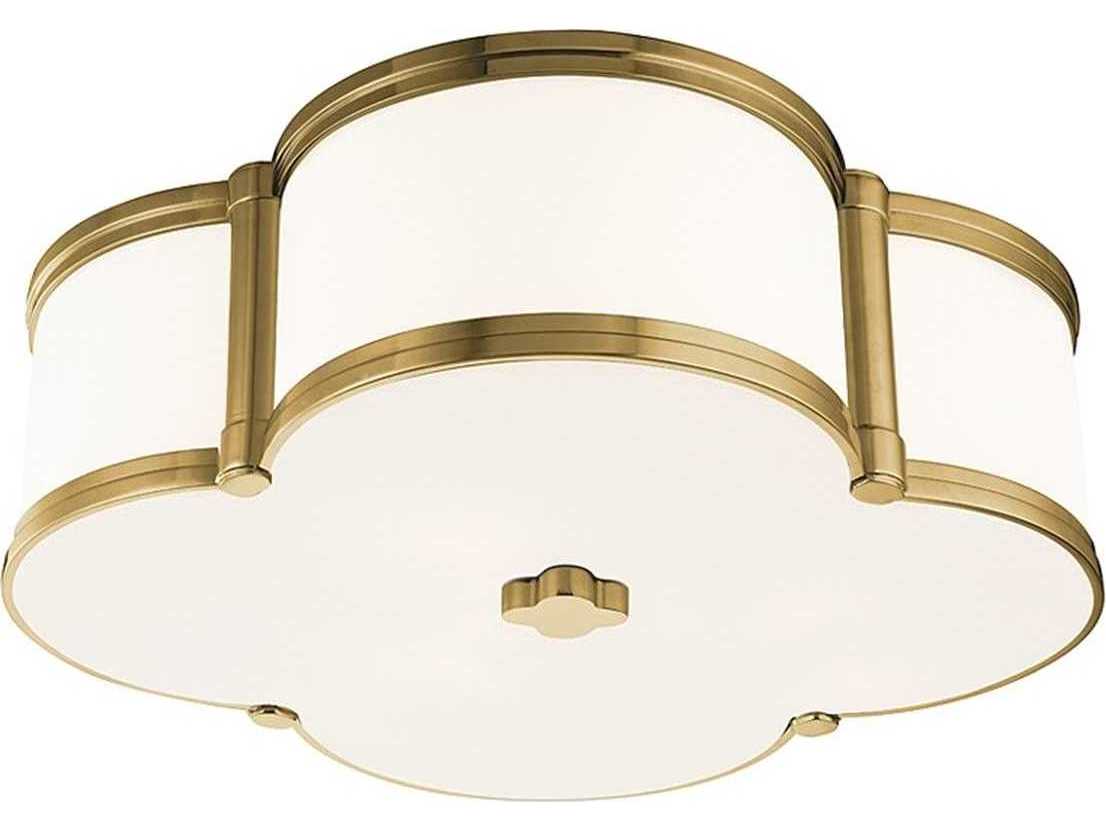 Hudson Valley Chandler 3-Light Aged Brass Clear Glass Flush Mount