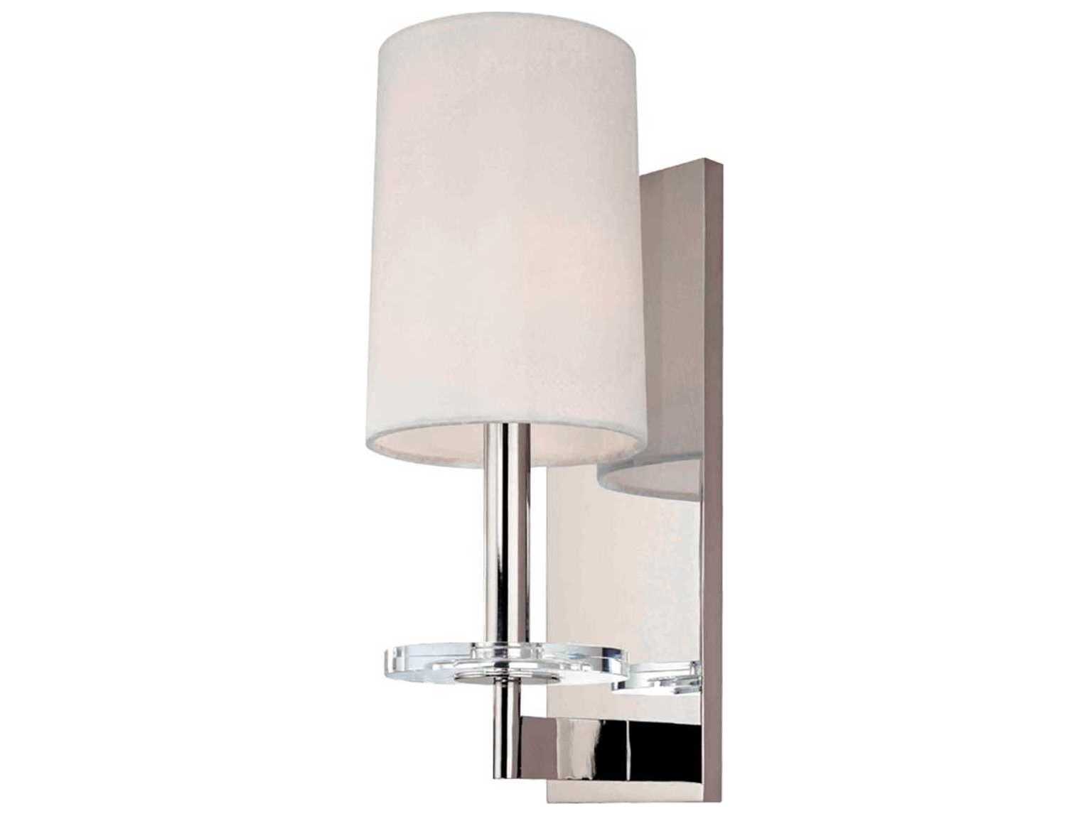Hudson Valley Chelsea 1-Light Polished Nickel Off White Crystal Wall Sconce