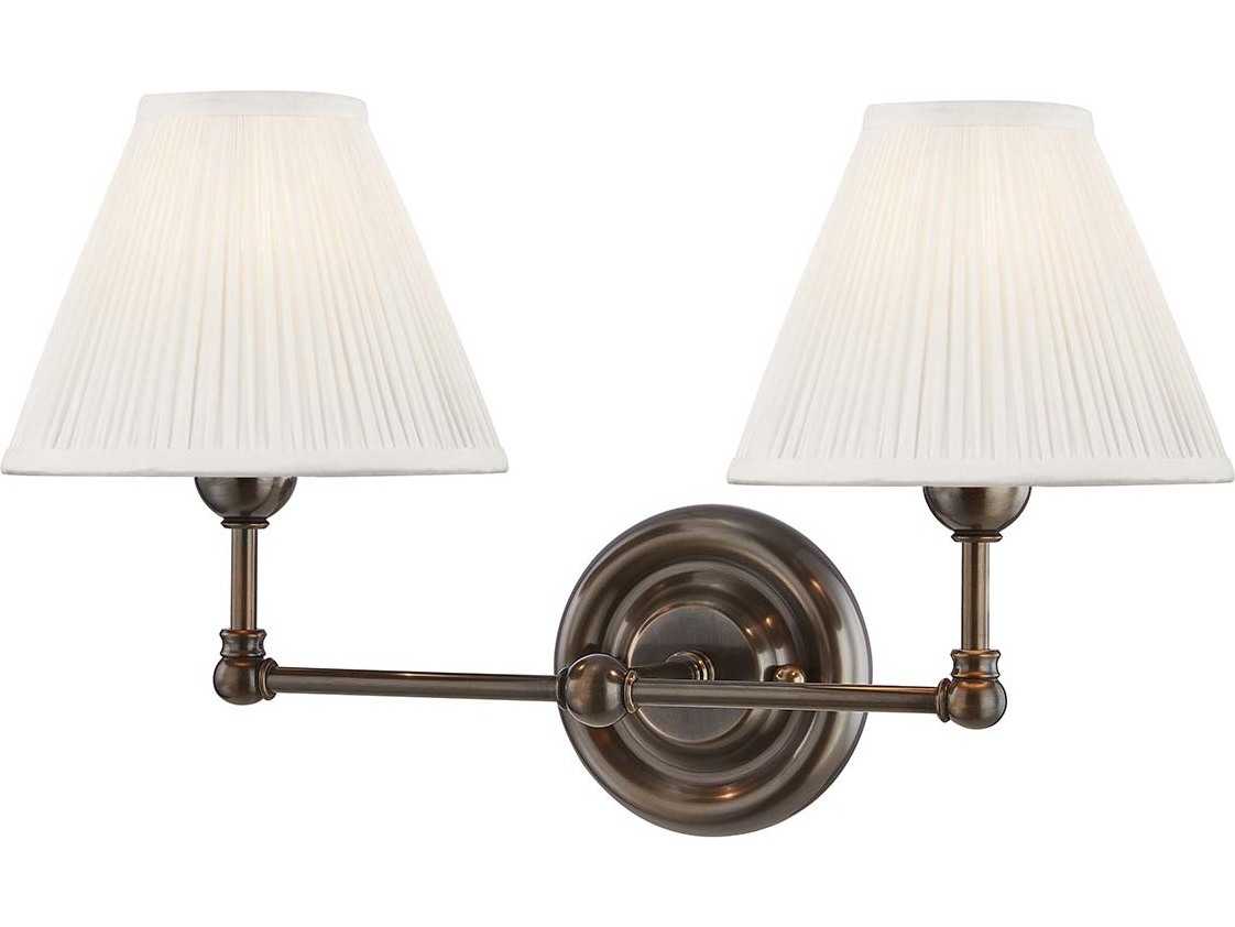 Hudson Valley Classic 2-Light Distressed Bronze Vanity Light