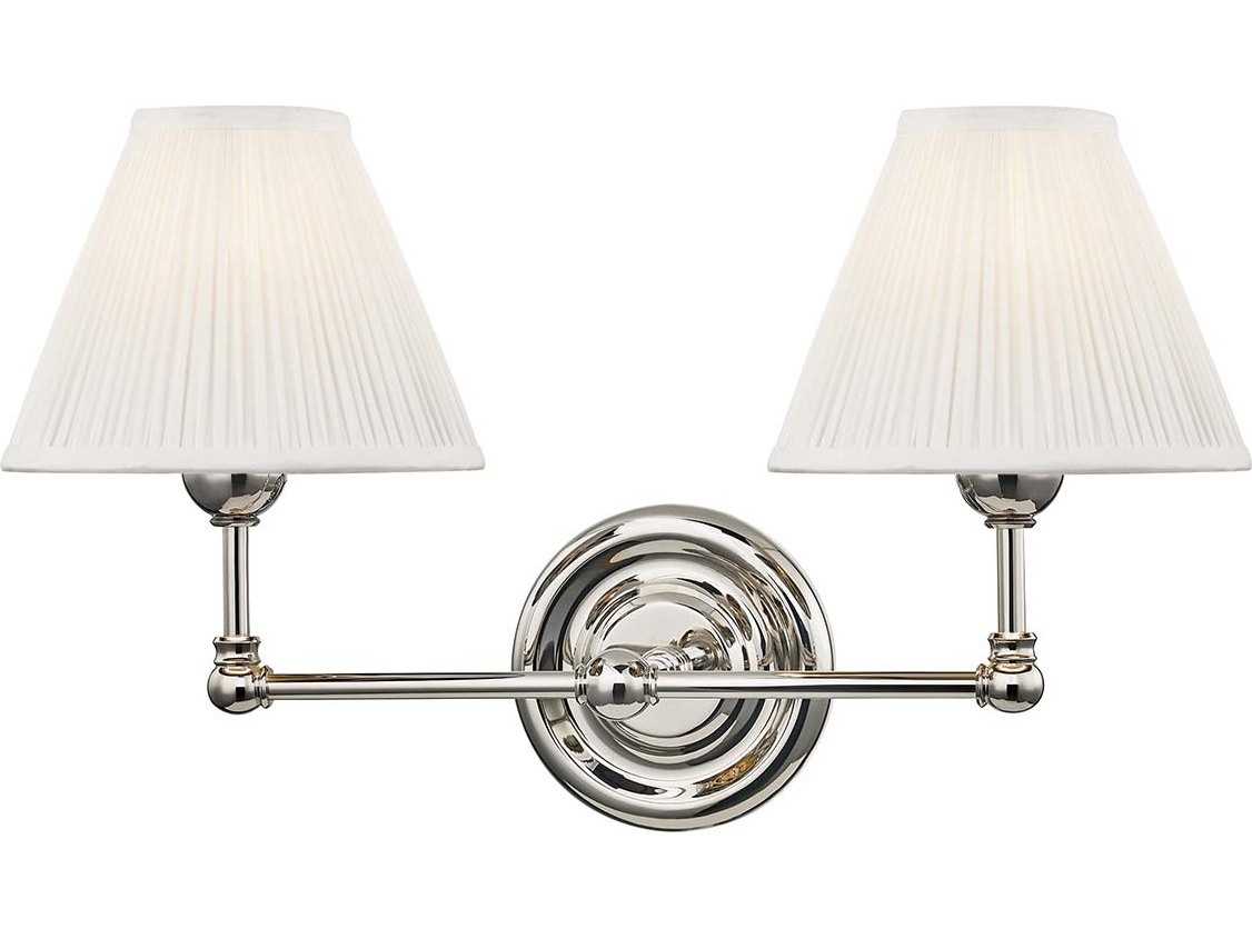 Hudson Valley Classic 2-Light Polished Nickel Vanity Light