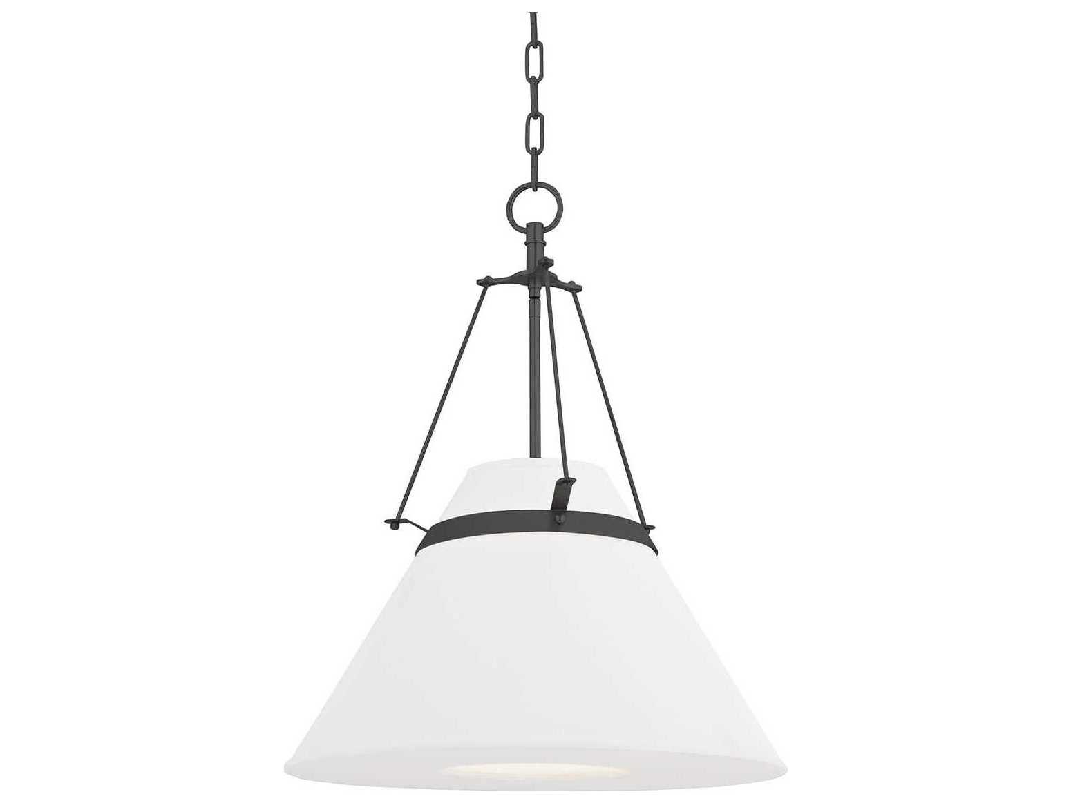 Hudson Valley Clemens 1-Light Old Bronze White Empire Pendant