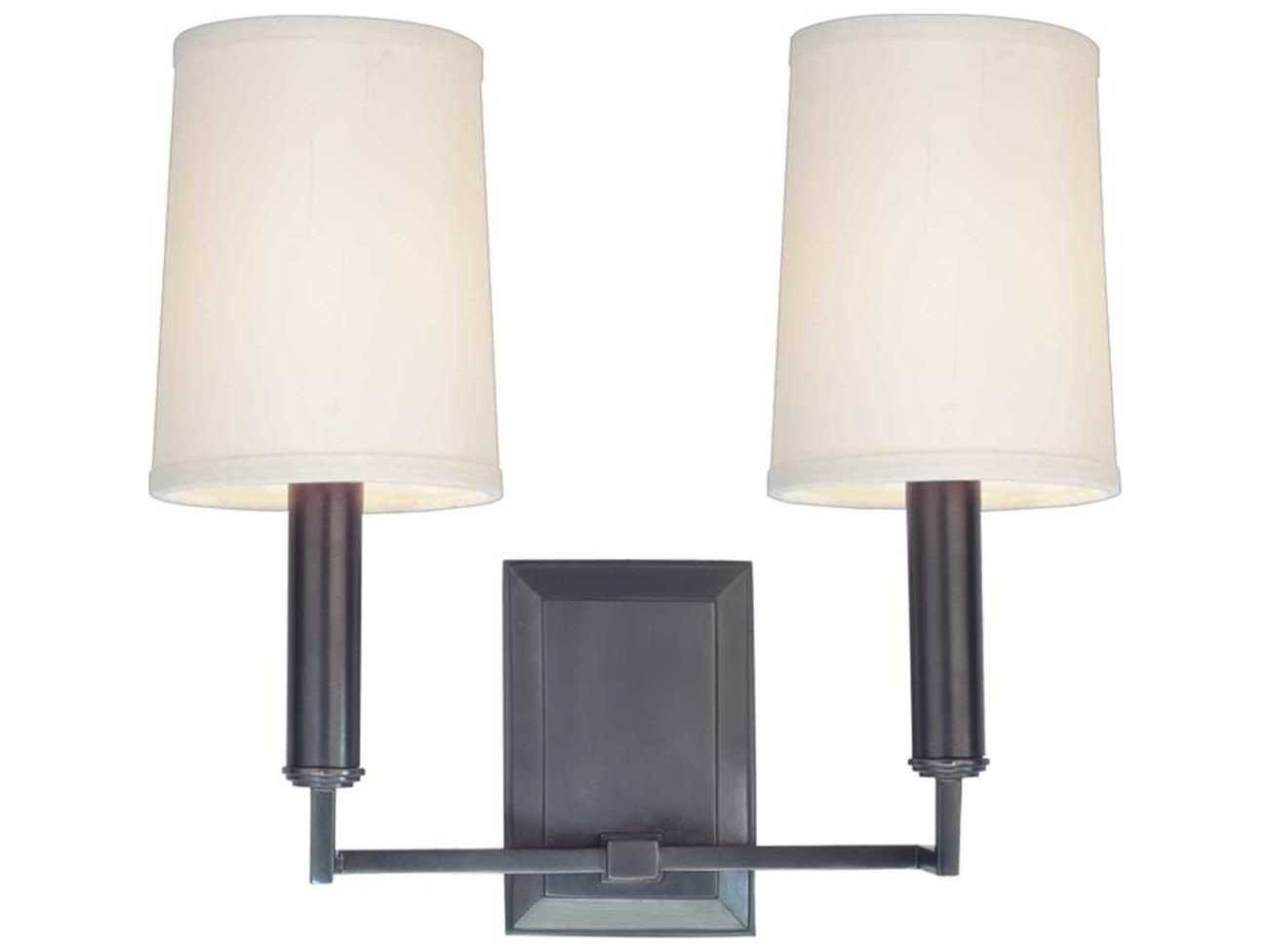 Hudson Valley Clinton 2-Light Old Bronze Off White Wall Sconce