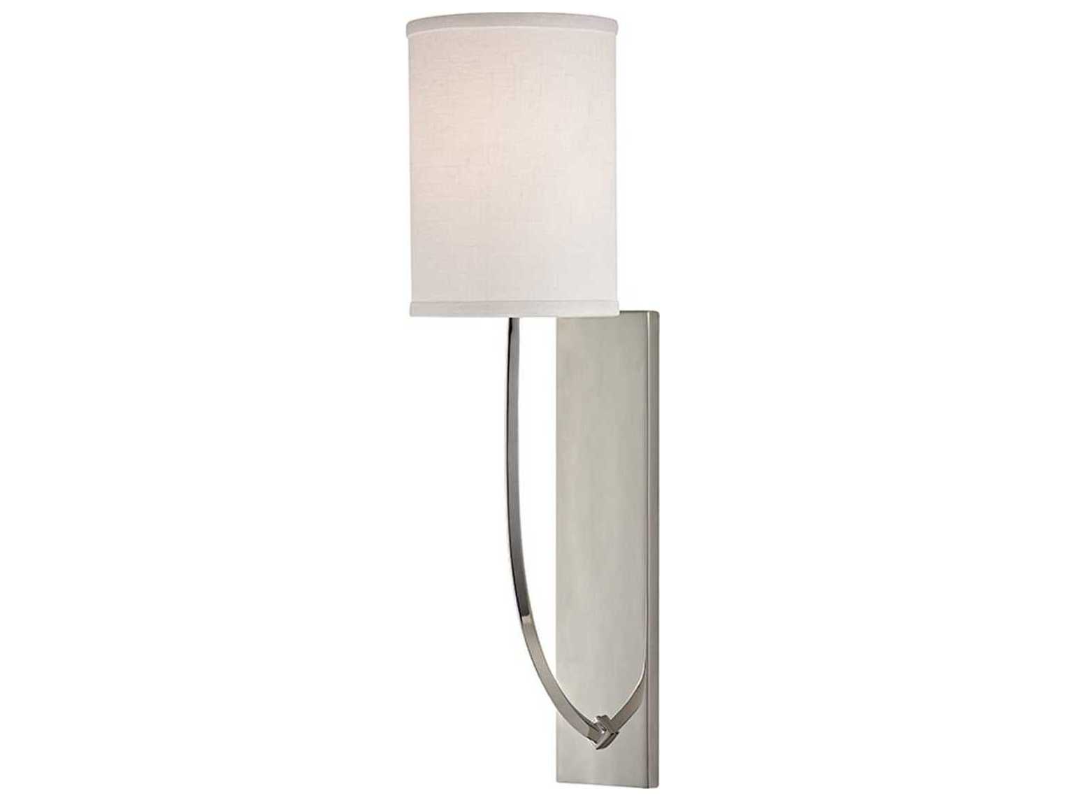 Hudson Valley Colton 1-Light Polished Nickel Off White Wall Sconce