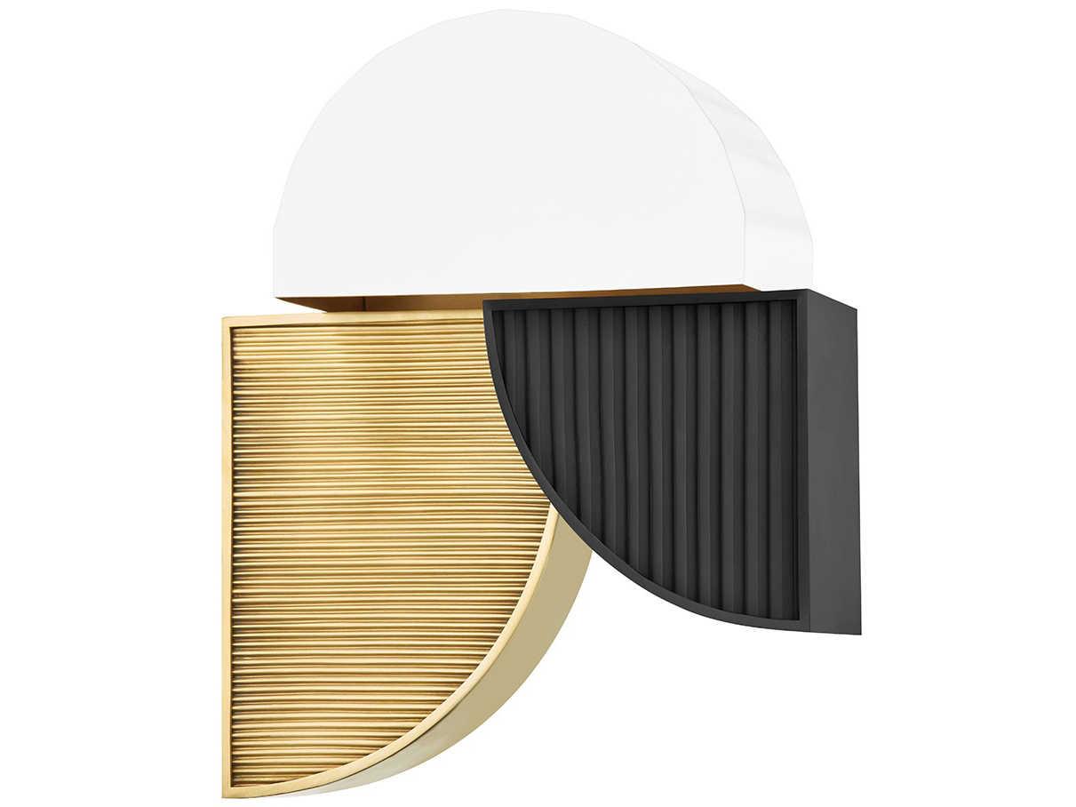 Hudson Valley Construct 2-Light Aged Brass LED Wall Sconce