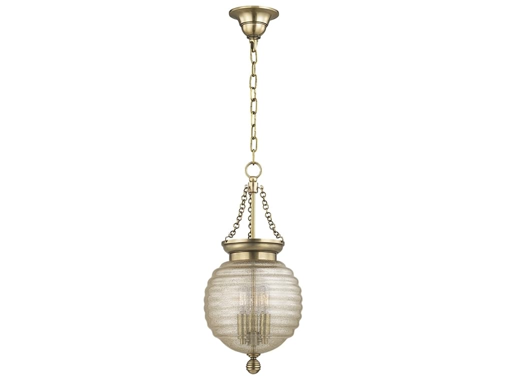 Hudson Valley Coolidge 3-Light Aged Brass Clear Glass Round Mini Pendant