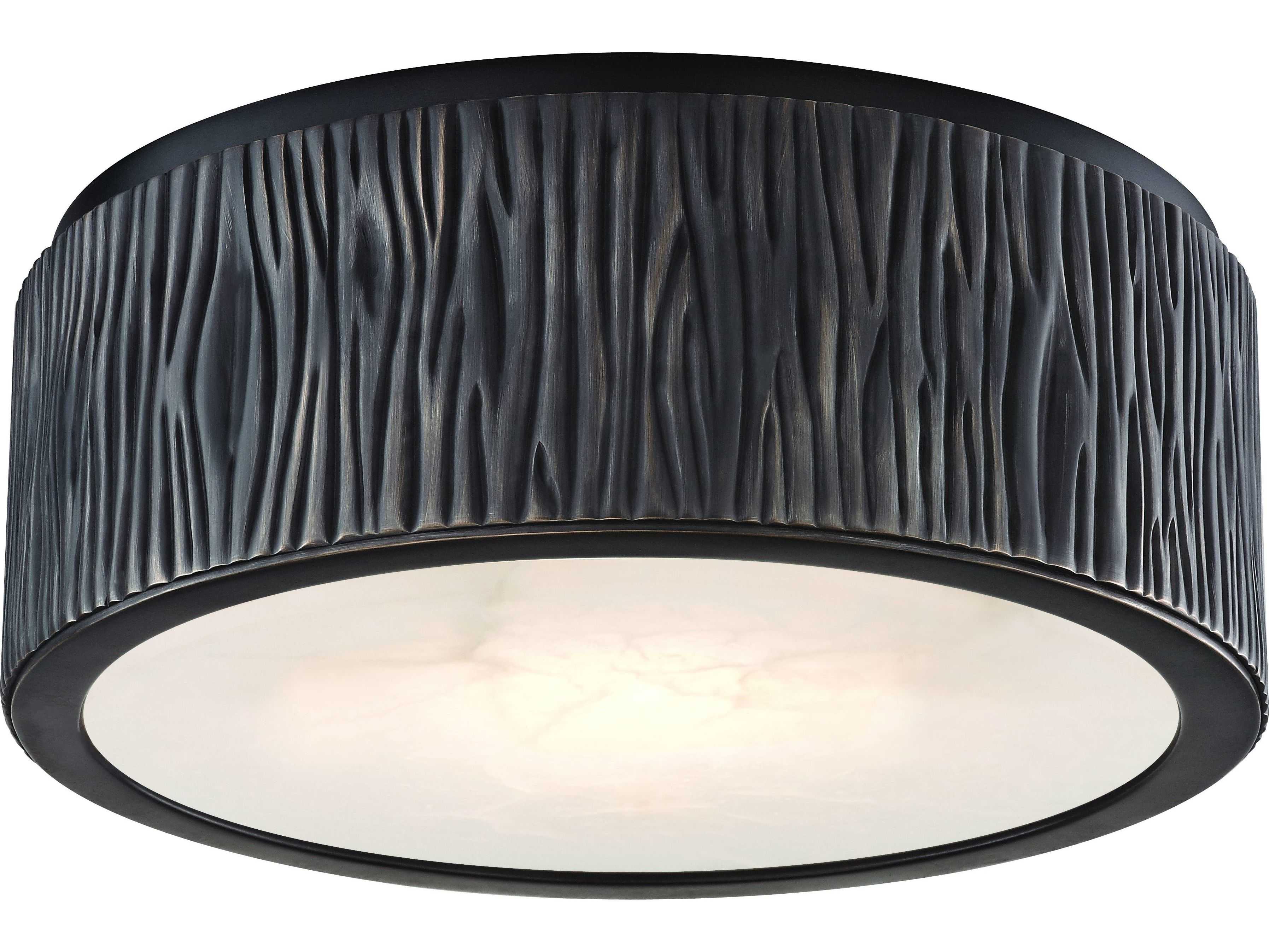 Hudson Valley Crispin 1-Light Old Bronze White LED Drum Flush Mount