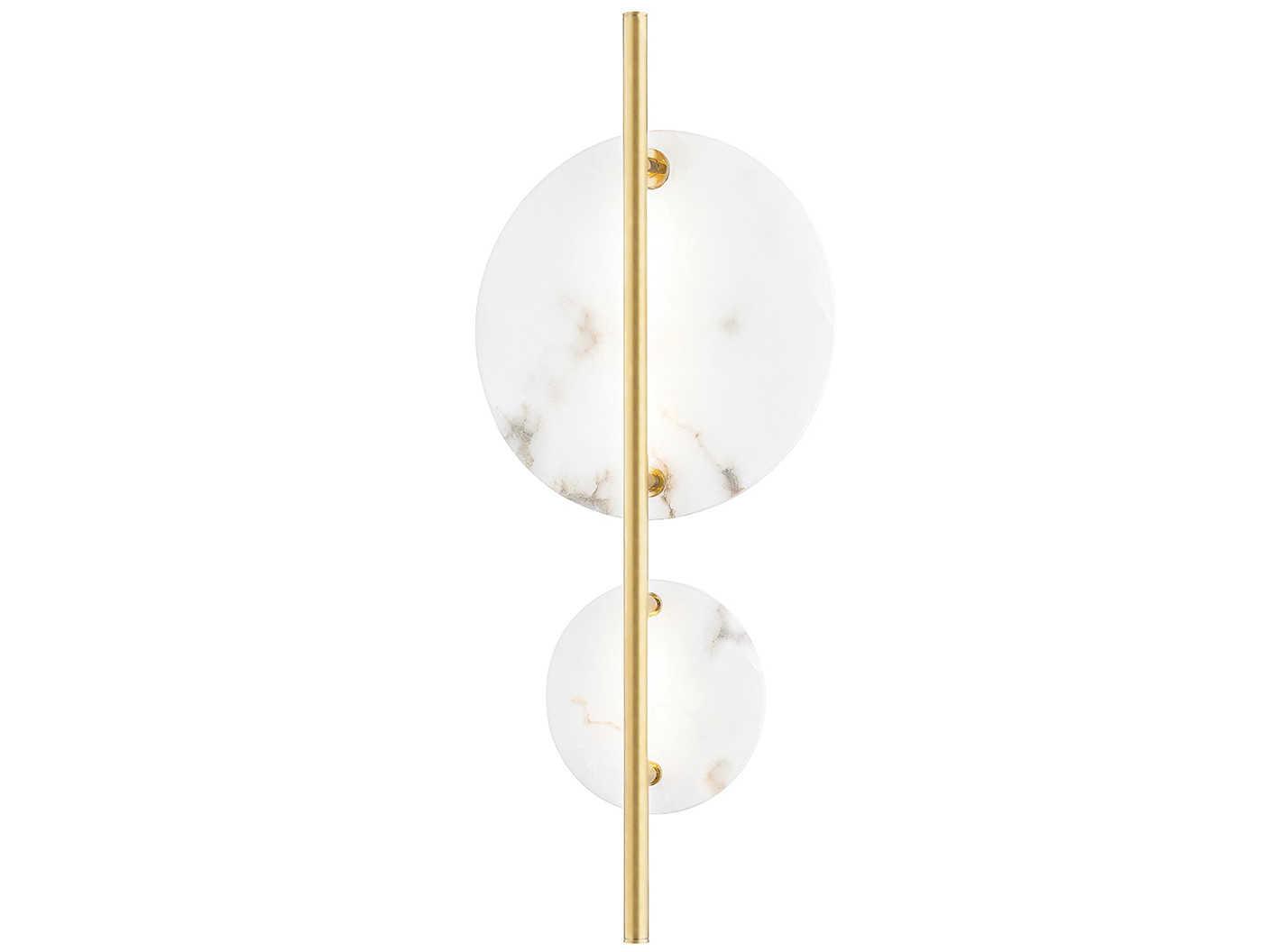 Hudson Valley Croft 2-Light Aged Brass LED Wall Sconce