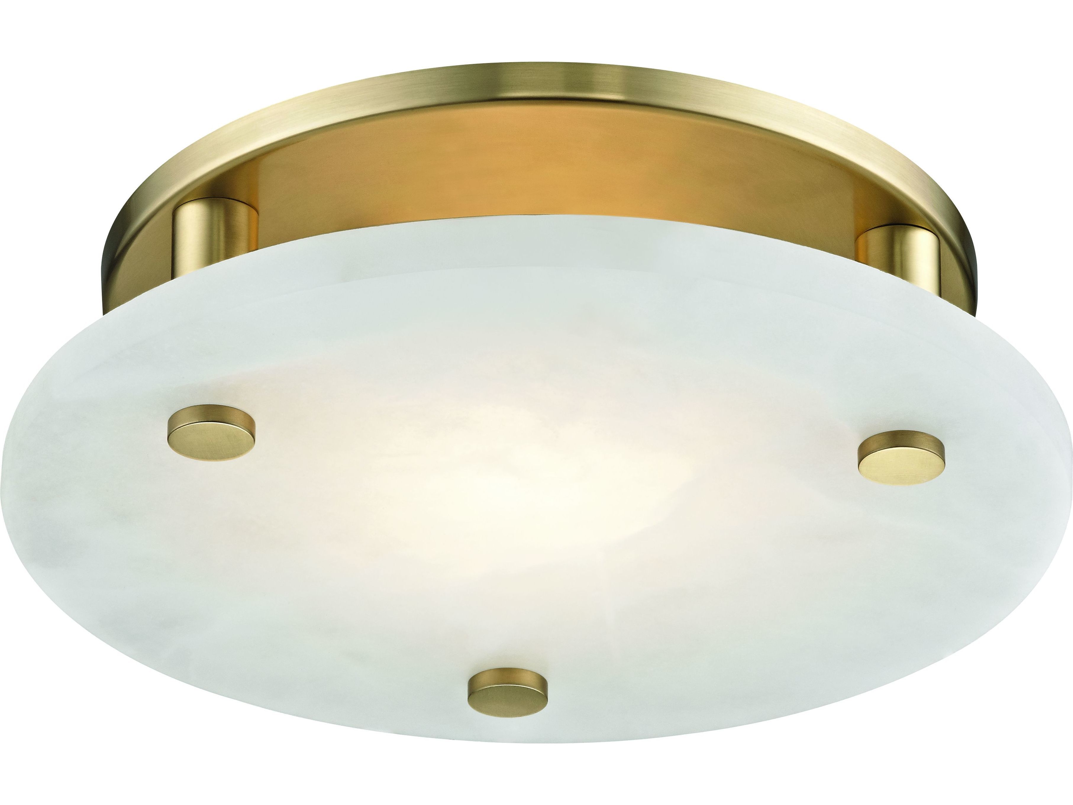 Hudson Valley Croton 1-Light Aged Brass White LED Drum Flush Mount
