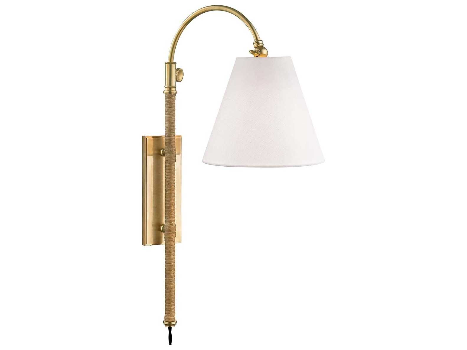 Hudson Valley Curves 1-Light Aged Brass Wall Sconce