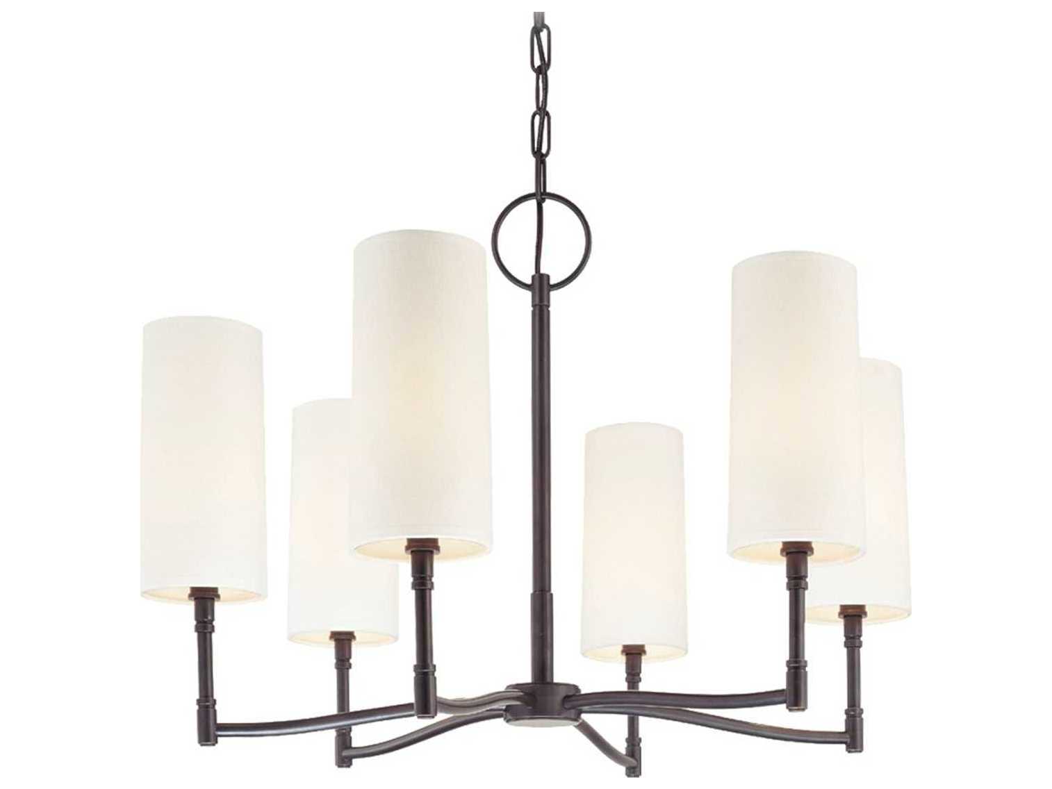 Hudson Valley Dillon 6-Light Old Bronze Off White Candelabra Cylinder Chandelier