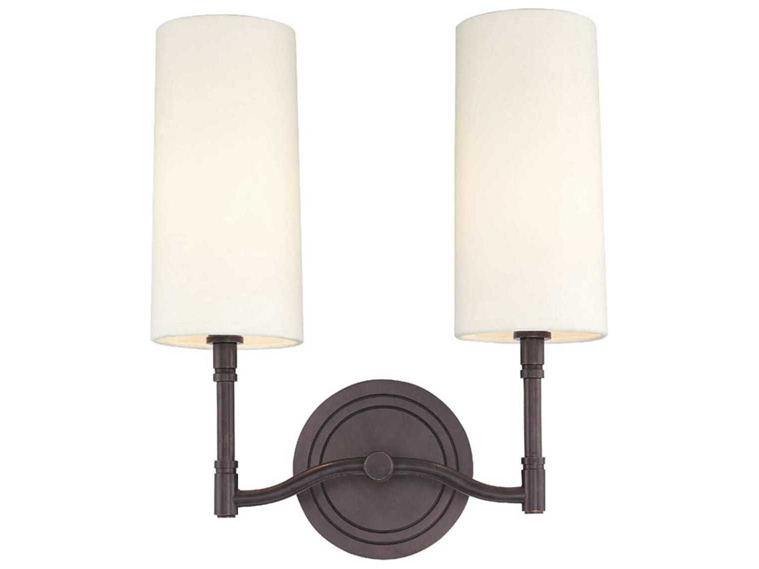 Hudson Valley Dillon 2-Light Old Bronze Off White Wall Sconce