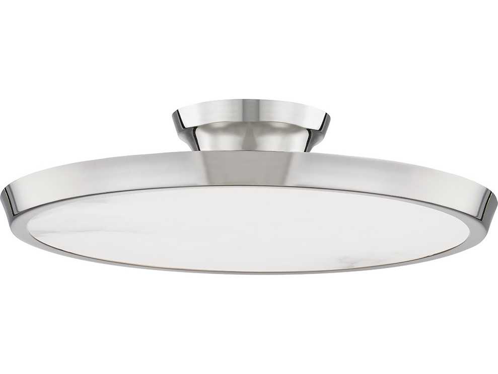 Hudson Valley Draper 1-Light Polished Nickel LED Round Semi Flush Mount