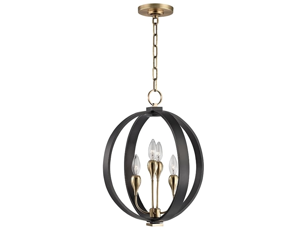 Hudson Valley Dresden 4-Light Aged Old Bronze Candelabra Round Tiered Chandelier