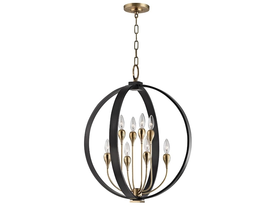 Hudson Valley Dresden 8-Light Aged Old Bronze Candelabra Round Tiered Chandelier