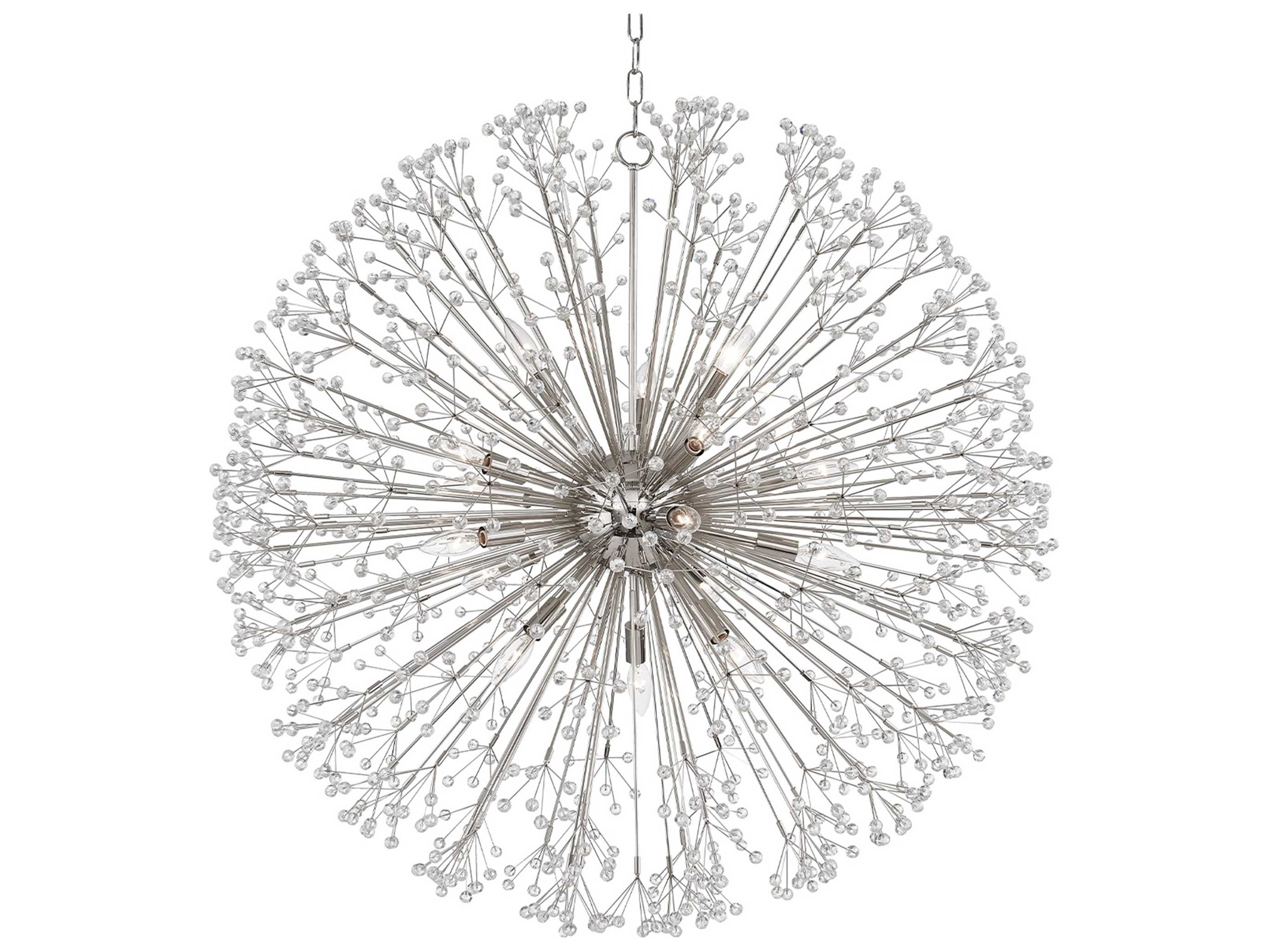 Hudson Valley Dunkirk 16-Light6-Light Polished Nickel Crystal Round Pendant