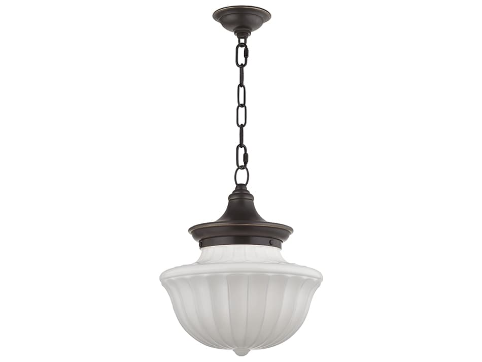 Hudson Valley Dutchess 1-Light Old Bronze White Glass Mini Pendant