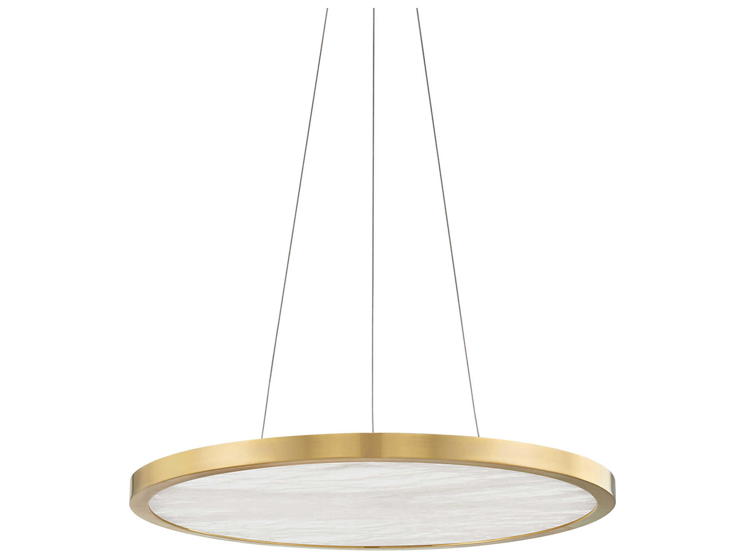 Hudson Valley Eastport 1-Light Aged Brass Glass LED Round Pendant