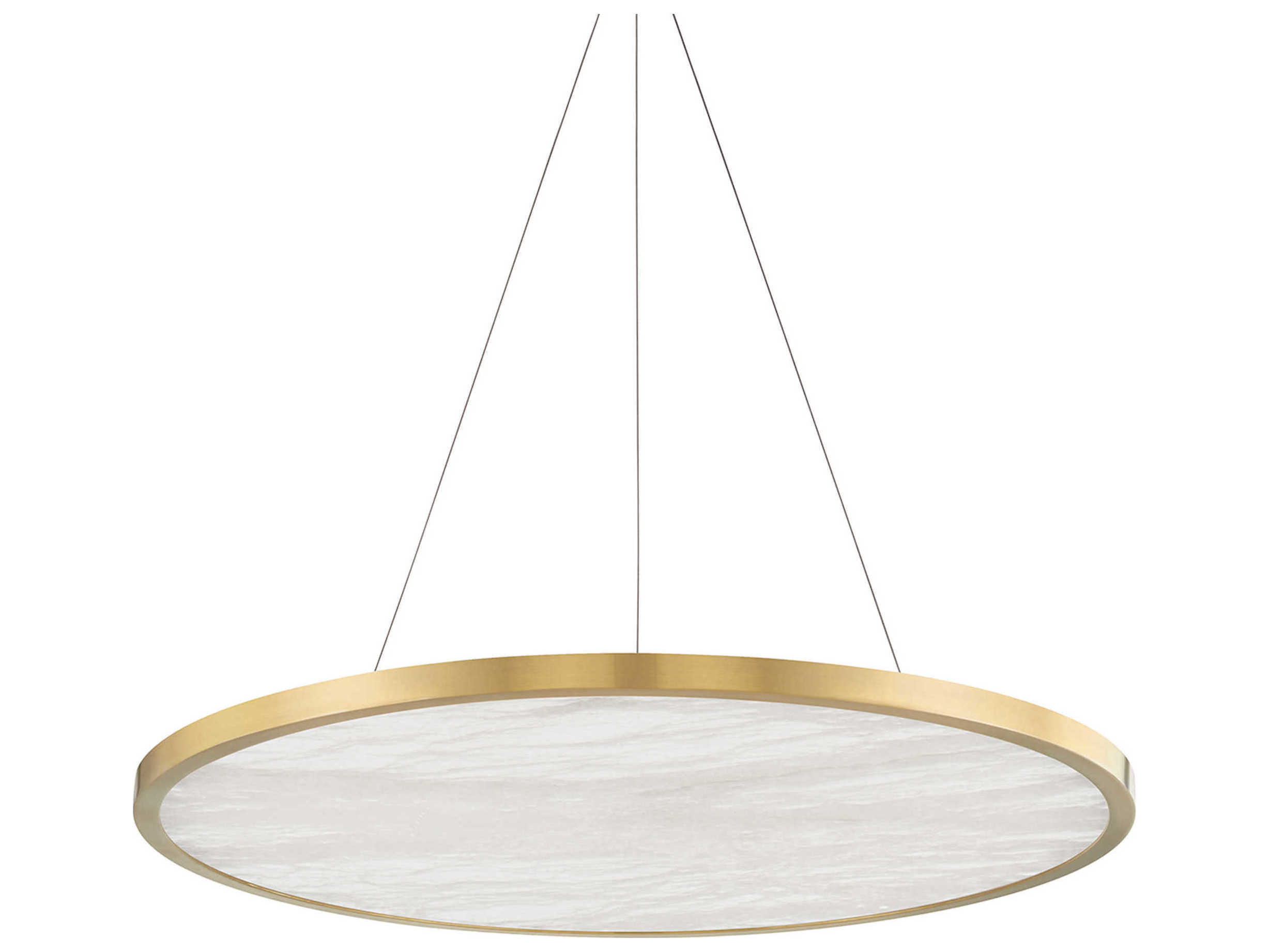 Hudson Valley Eastport 1-Light Aged Brass Glass LED Round Pendant