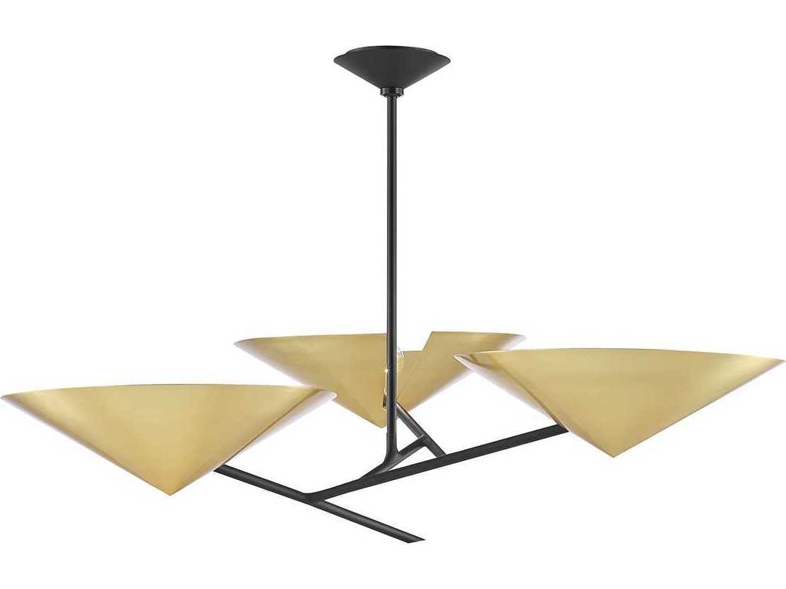 Hudson Valley Equilibrium 3-Light Black Aged Brass Chandelier